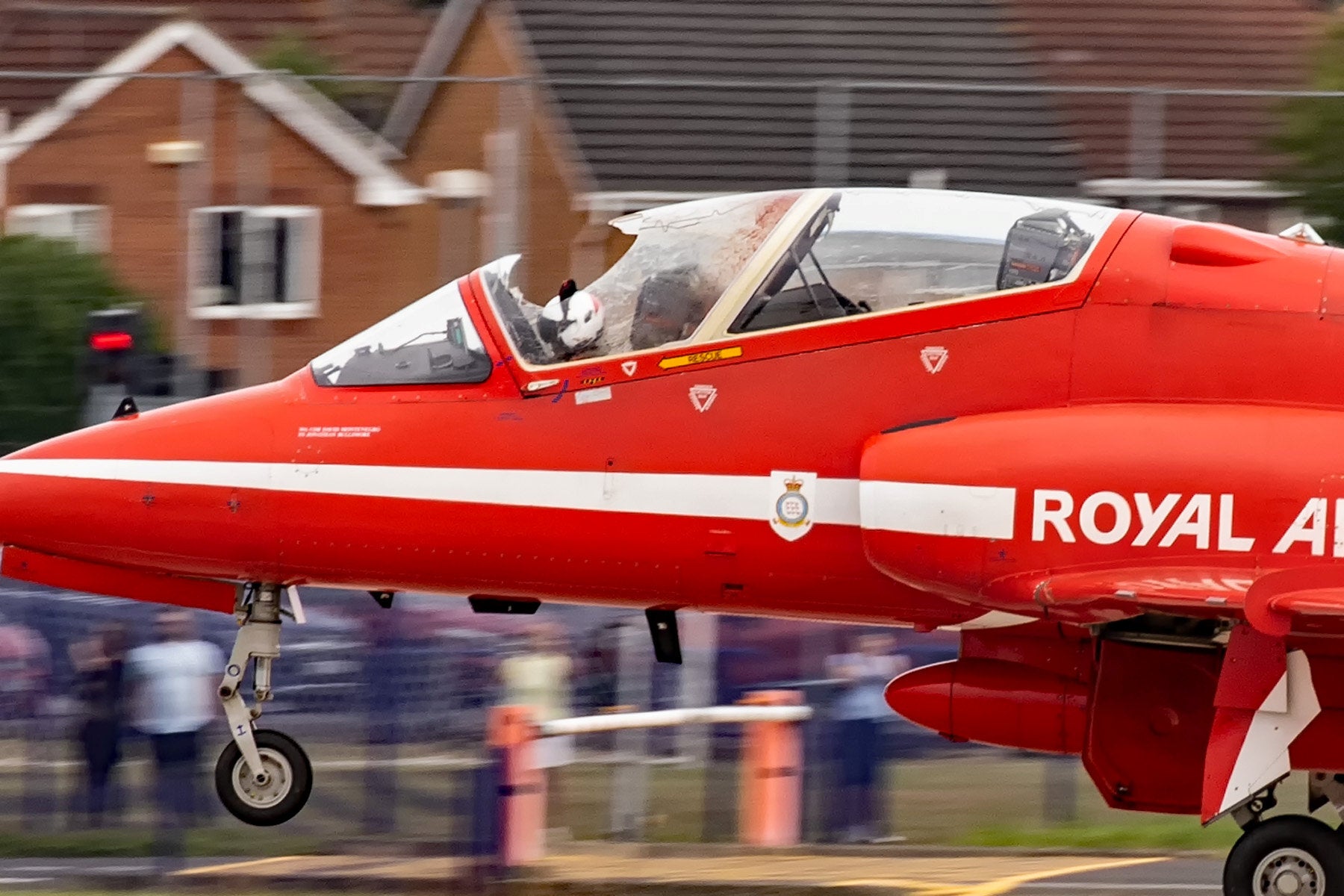 A bird strike caused the cockpit canopy to crack open