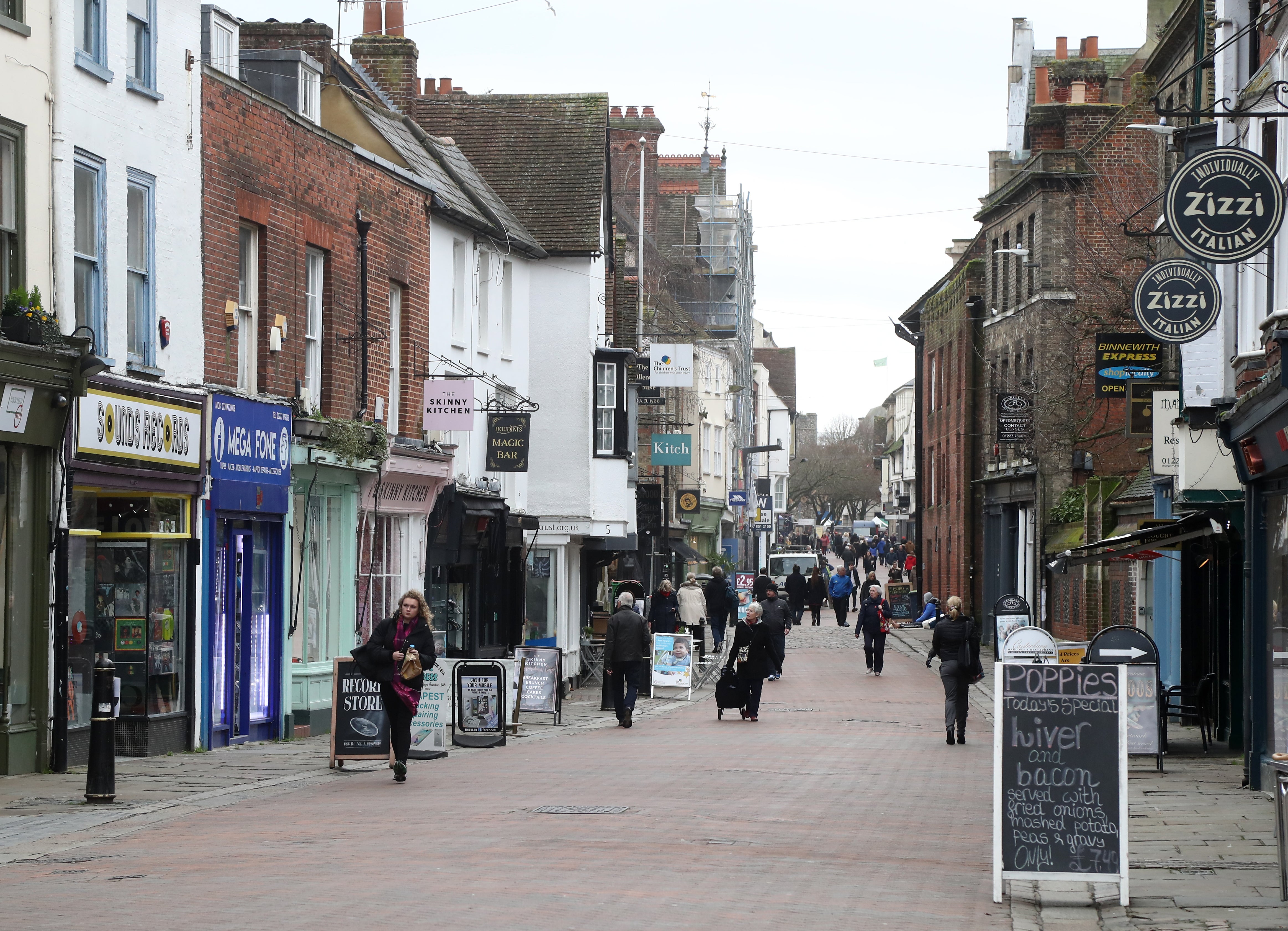 The High Street in Canterbury, Kent, as a new programme aimed at supporting businesses with a high growth potential has been launched (Gareth Fuller/PA)