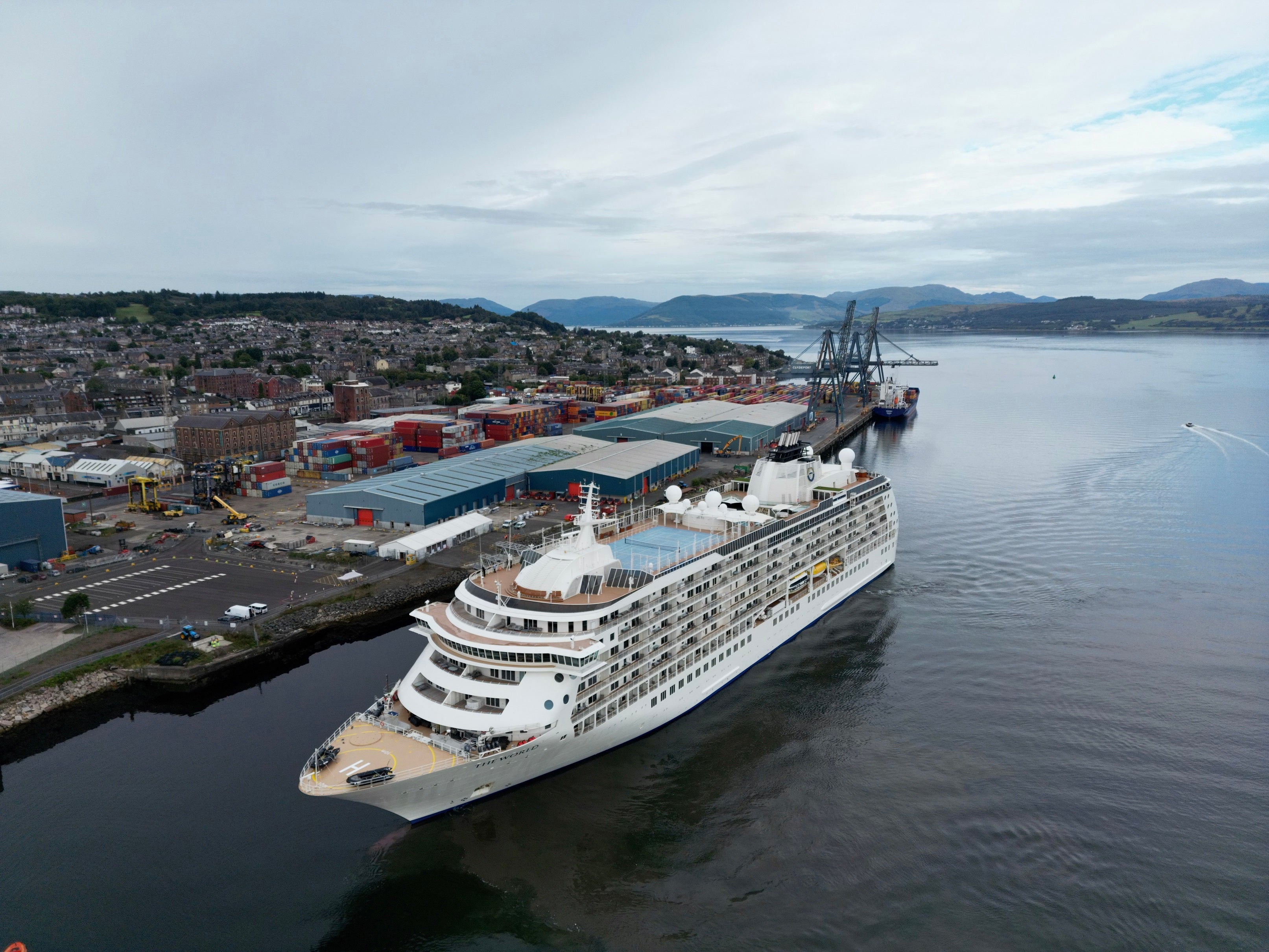 The World has docked in Greenock (Cameron Murray/PA)