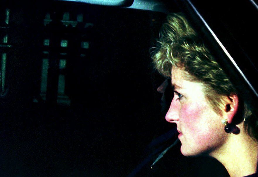 Diana is driven to Kensington Palace after the announcement that she and Prince Charles were to separate, 9 December 1992