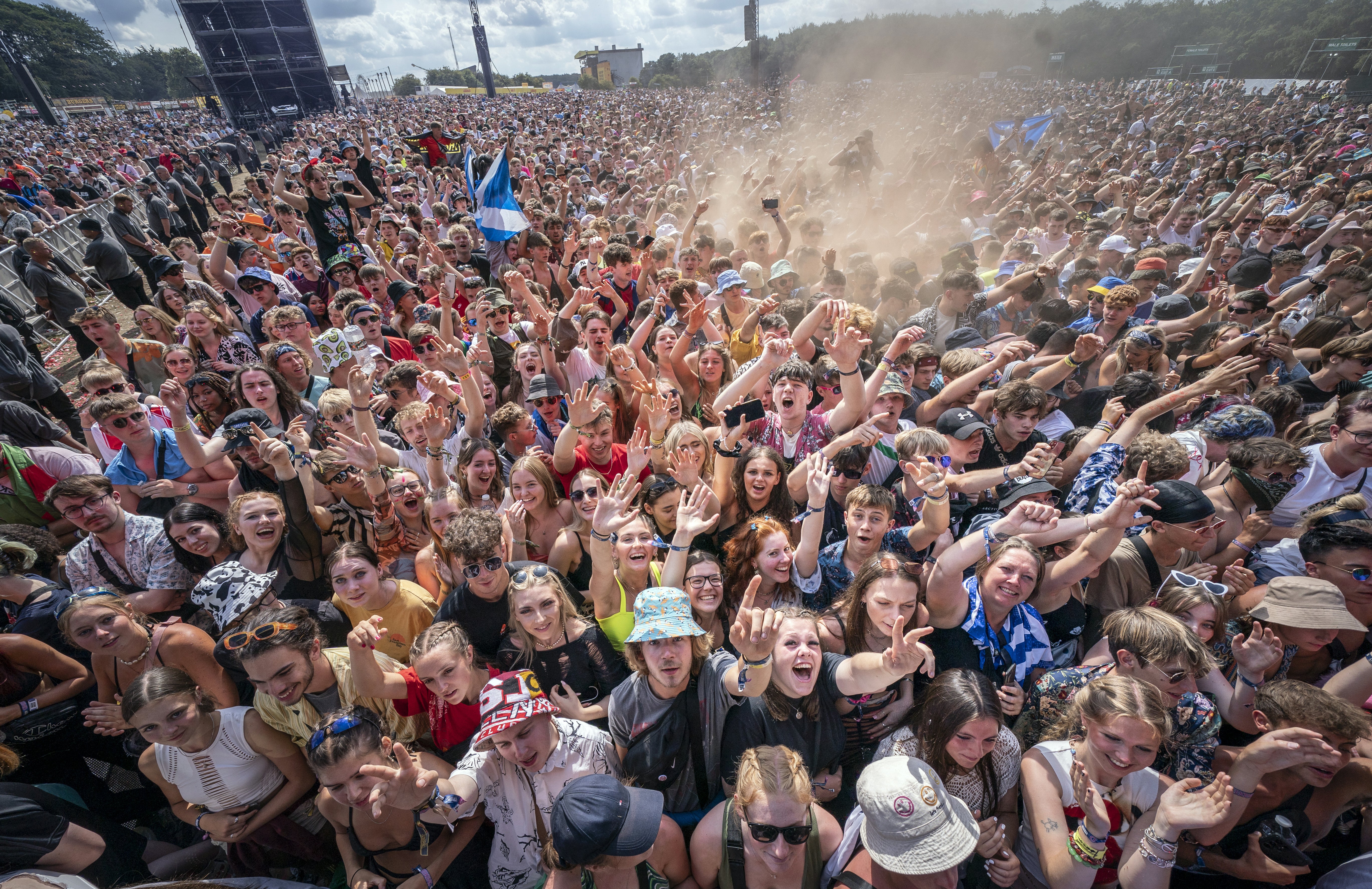 Festivalgoers on the final day of Leeds Festival on Sunday