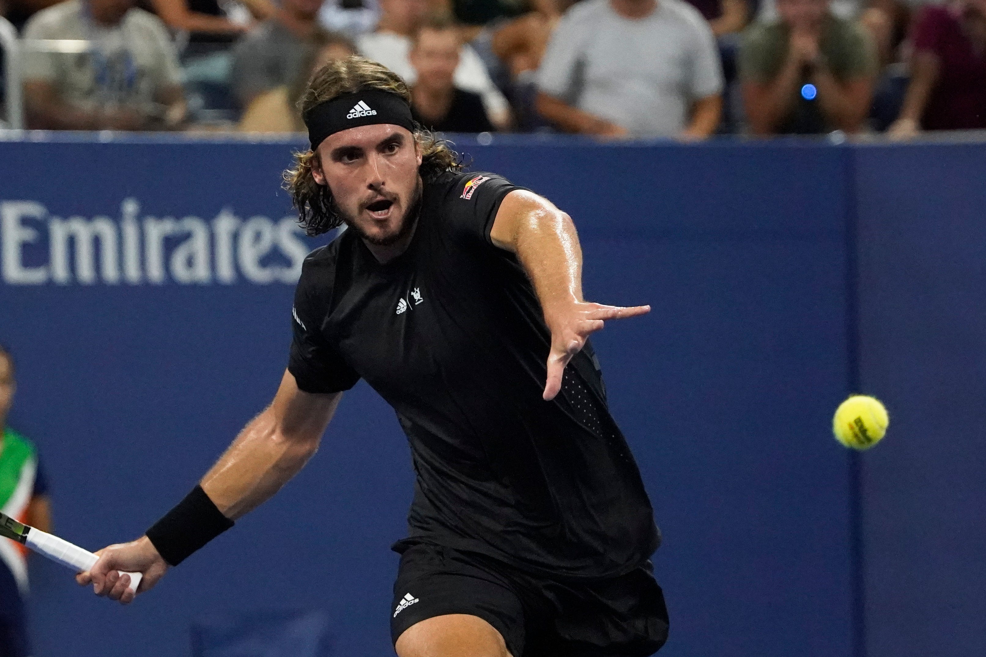 Stefanos Tsitsipas (shown) was knocked out by Daniel Elahi Galan (Julia Nikhinson/AP)