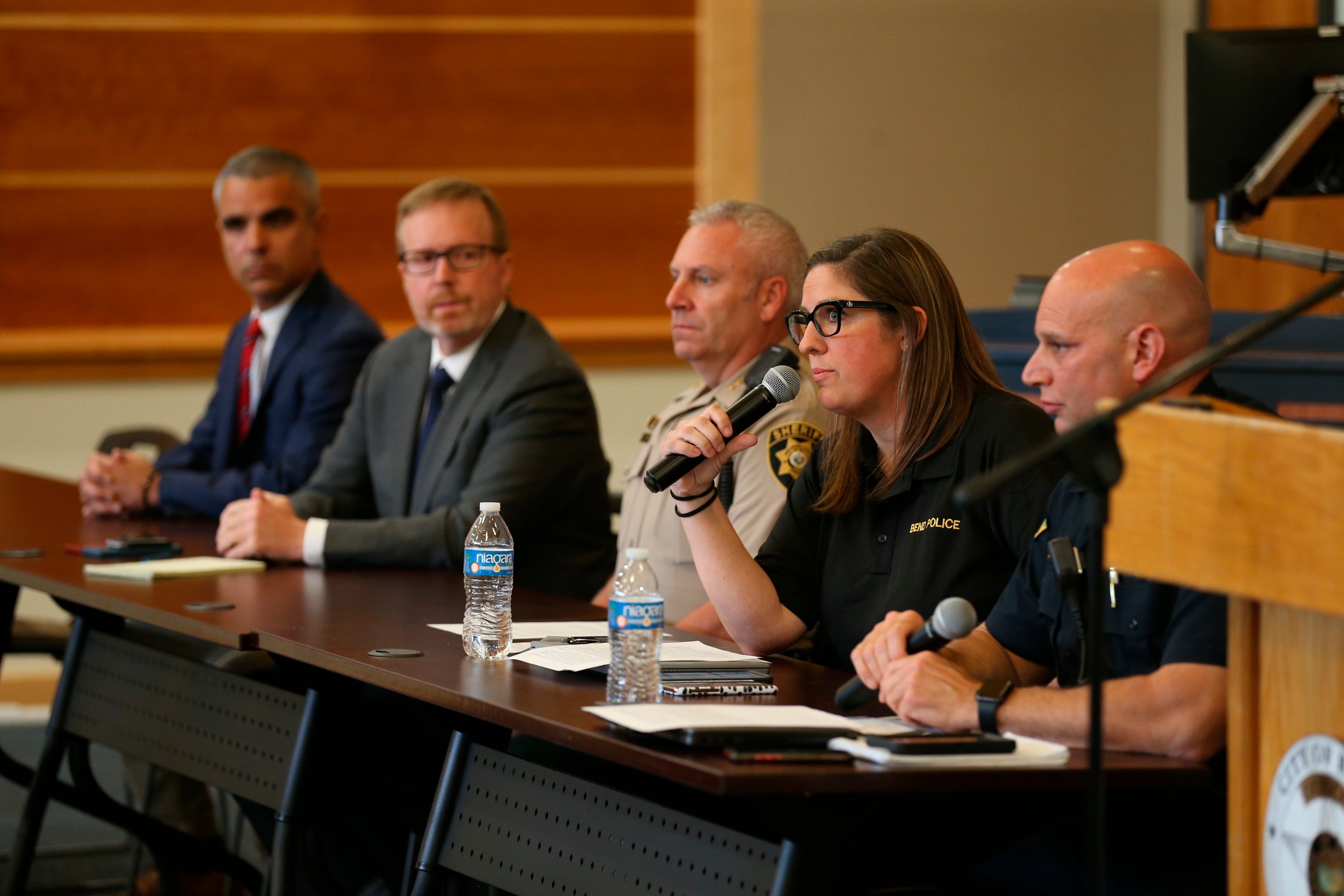 Bend Police Department Communications Manager Shelia Miller answers questions, Monday, Aug. 29, 2022 at a media briefing to give updates on the shooting that happened at a Safeway on 28 August