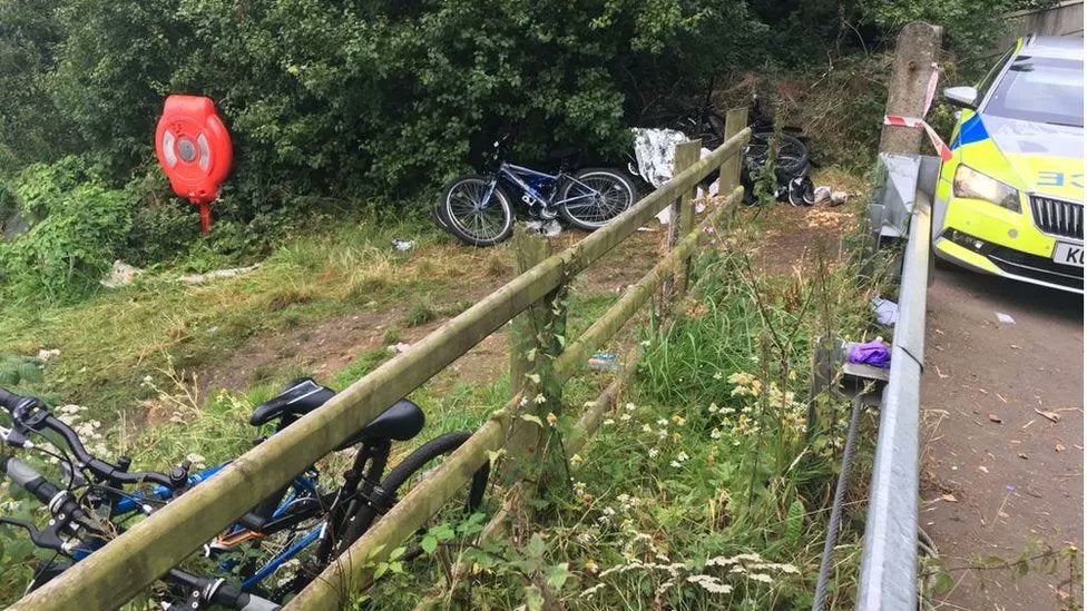 Six bikes were found at the scene near the lough