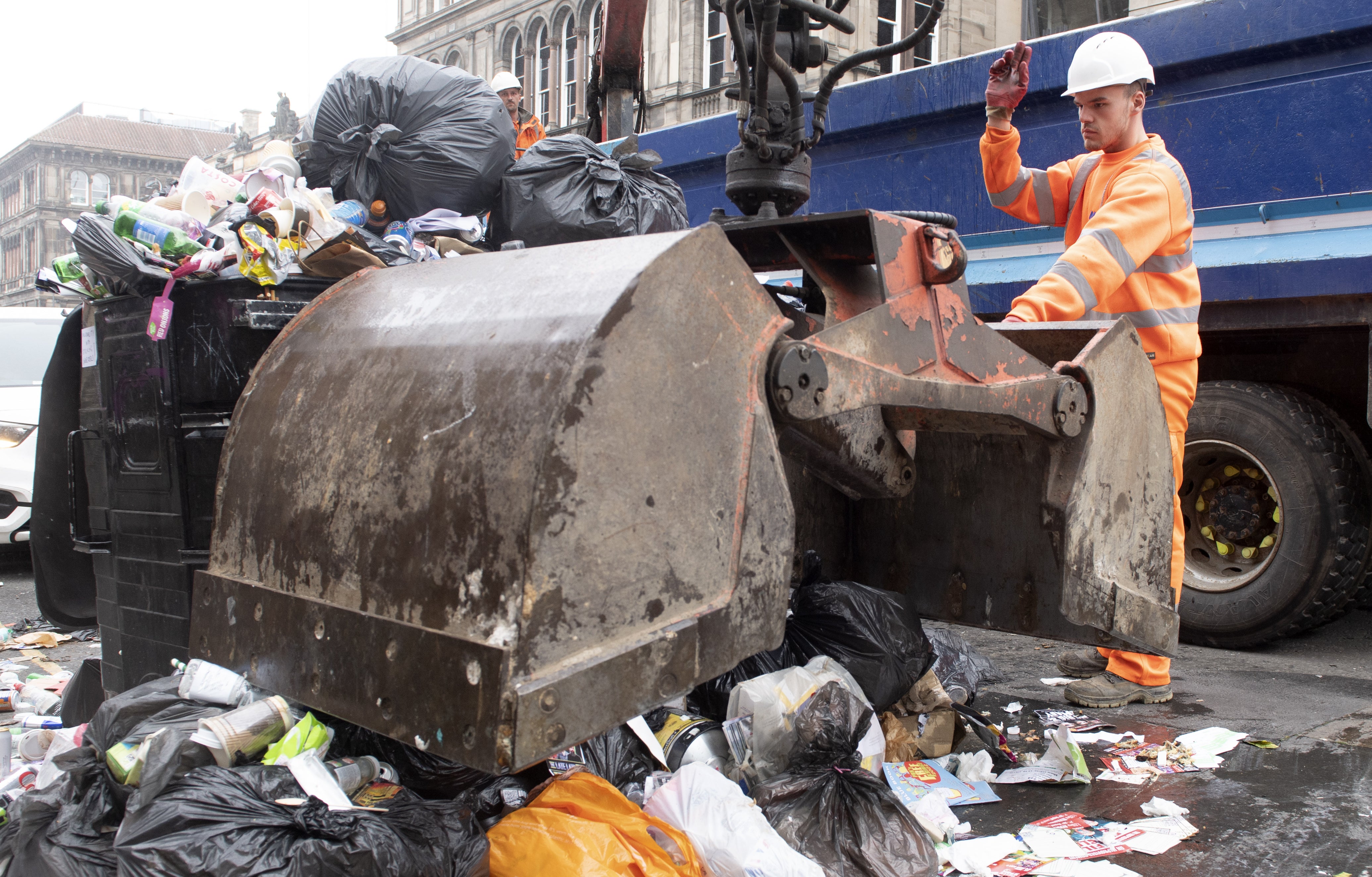 A major clean-up operation was undertaken when cleansing staff went back to work in Edinburgh on Tuesday (Lesley Martin/PA)