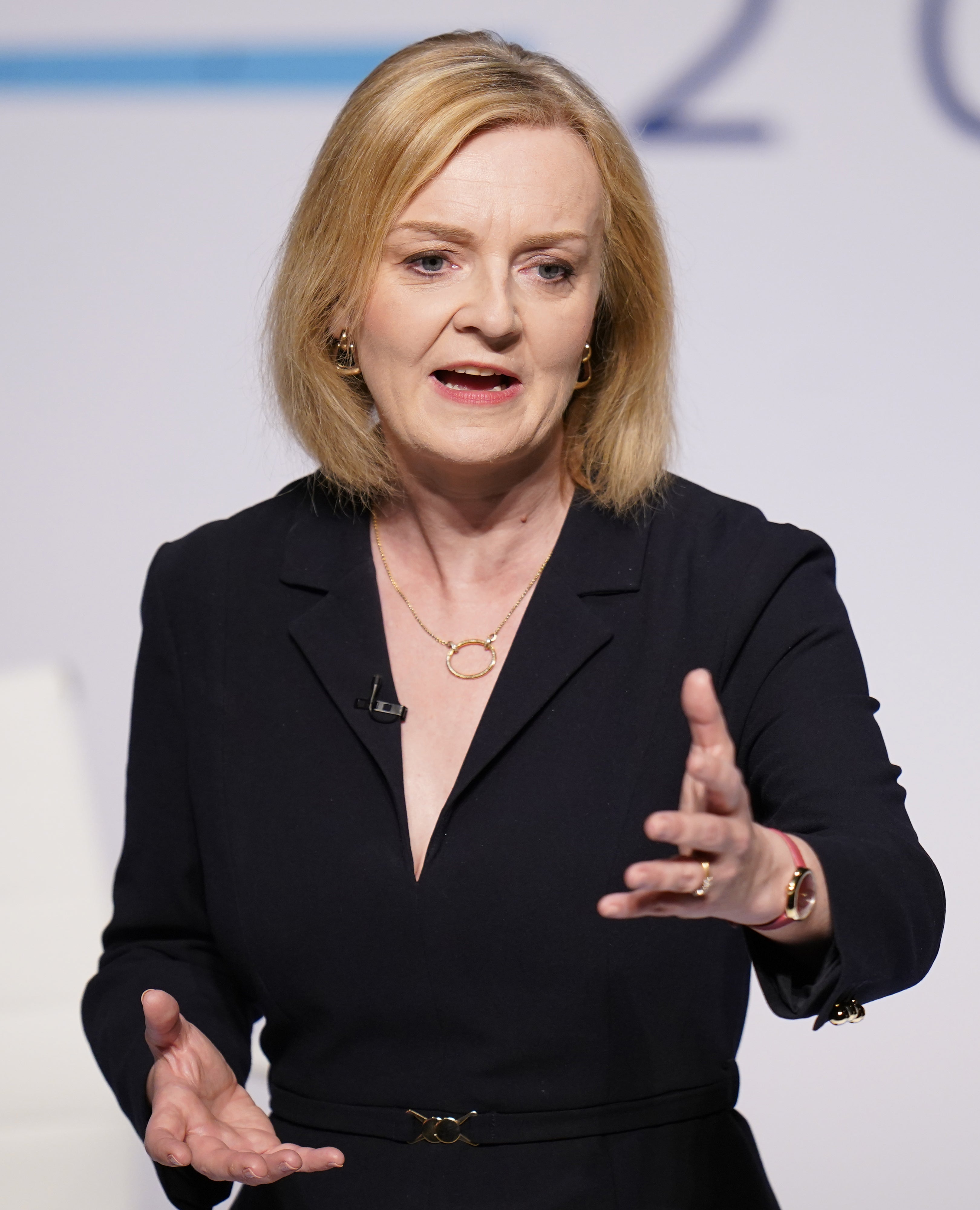 Liz Truss during a hustings event in Darlington, County Durham (Danny Lawson/PA)