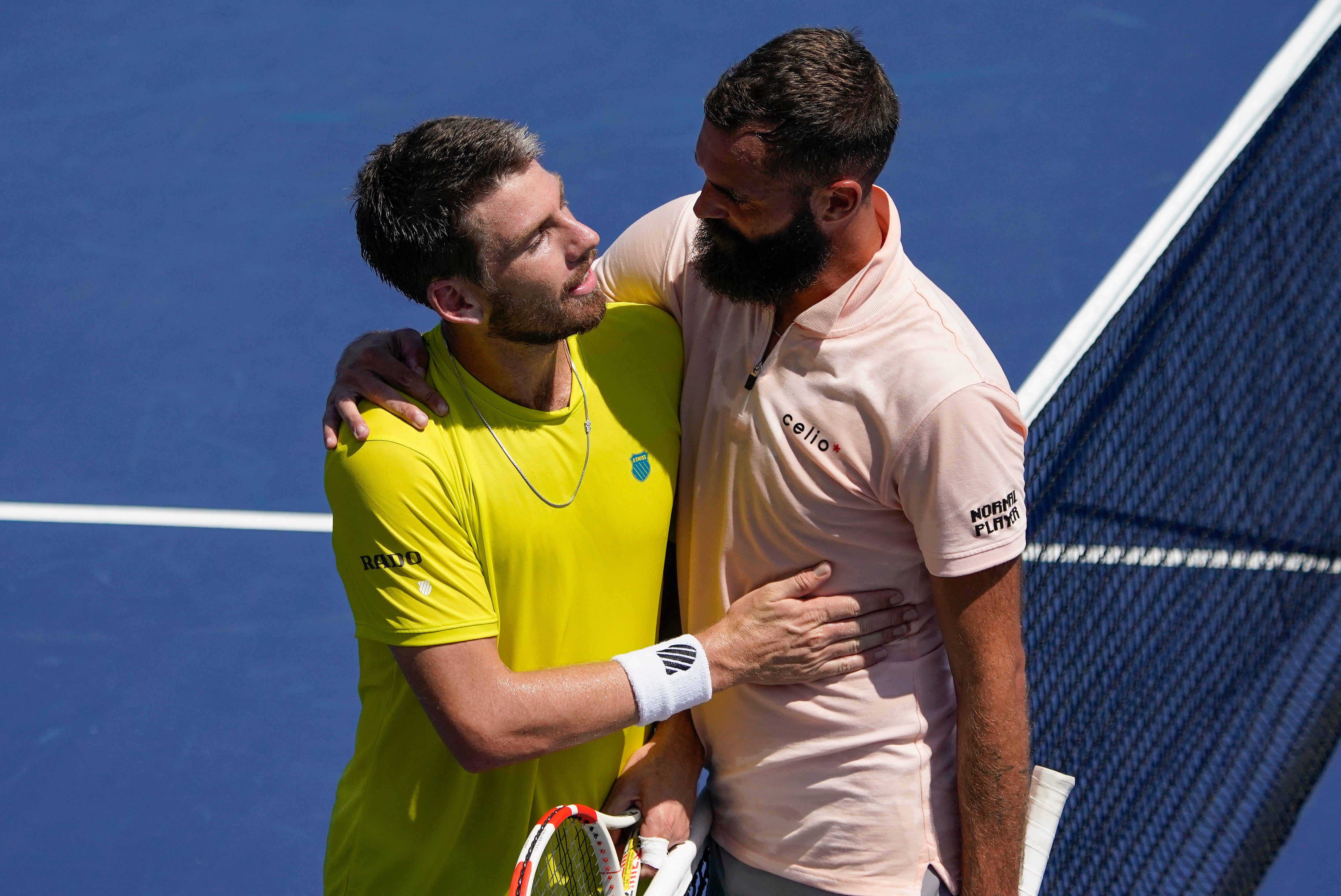 Benoit Paire, right, was beaten by Cameron Norrie (Julia Nikhinson/AP)