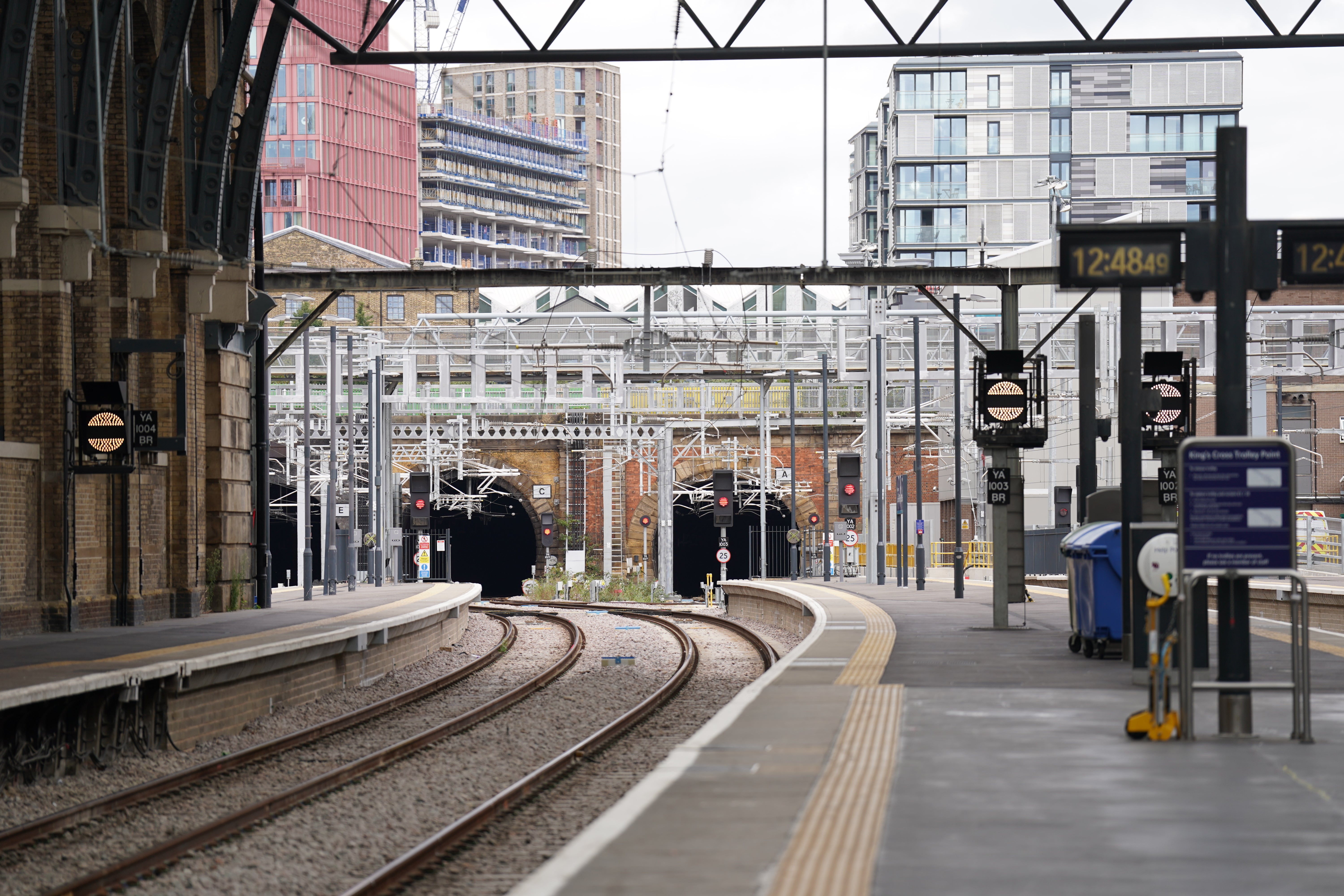 Members of the TSSA are to stage a fresh 24-hour rail strike next month in an escalation of the national dispute over pay, job security and conditions (Kirsty O’Connor/PA)