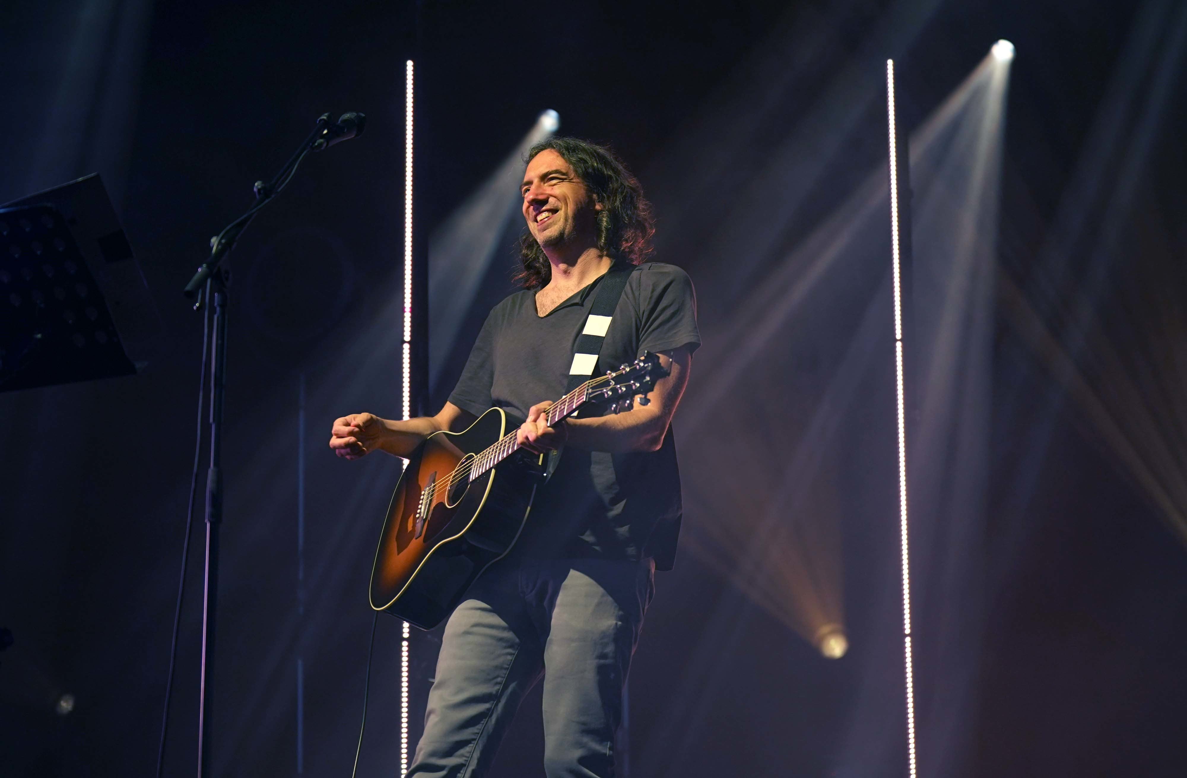 Snow Patrol performing at Bangor Marina to celebrate frontman Gary Lightbody being awarded the Freedom of the Borough of Ards and North Down (Niall Carson/PA)