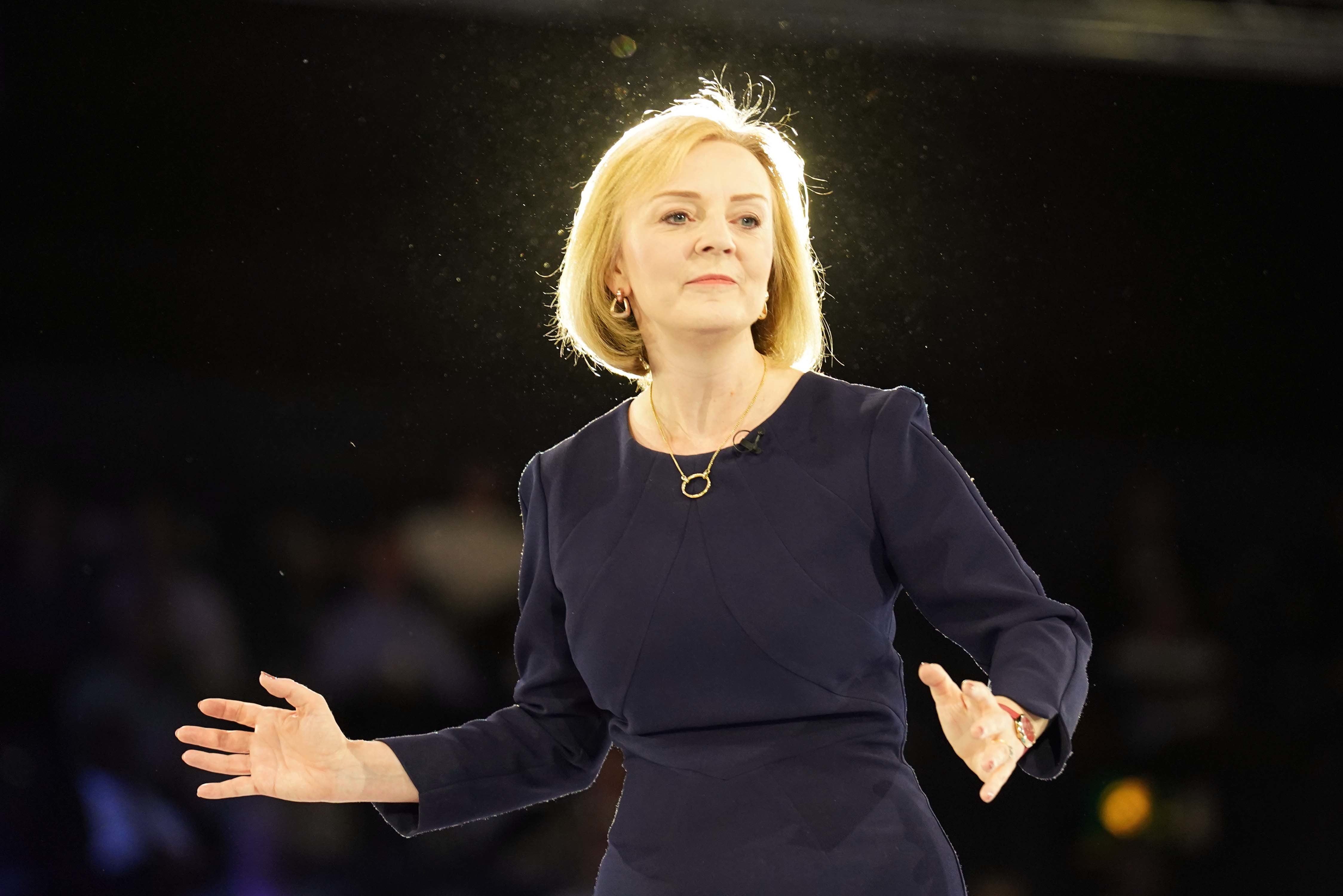 Liz Truss during a hustings event at Wembley Arena (Stefan Rousseau/PA)