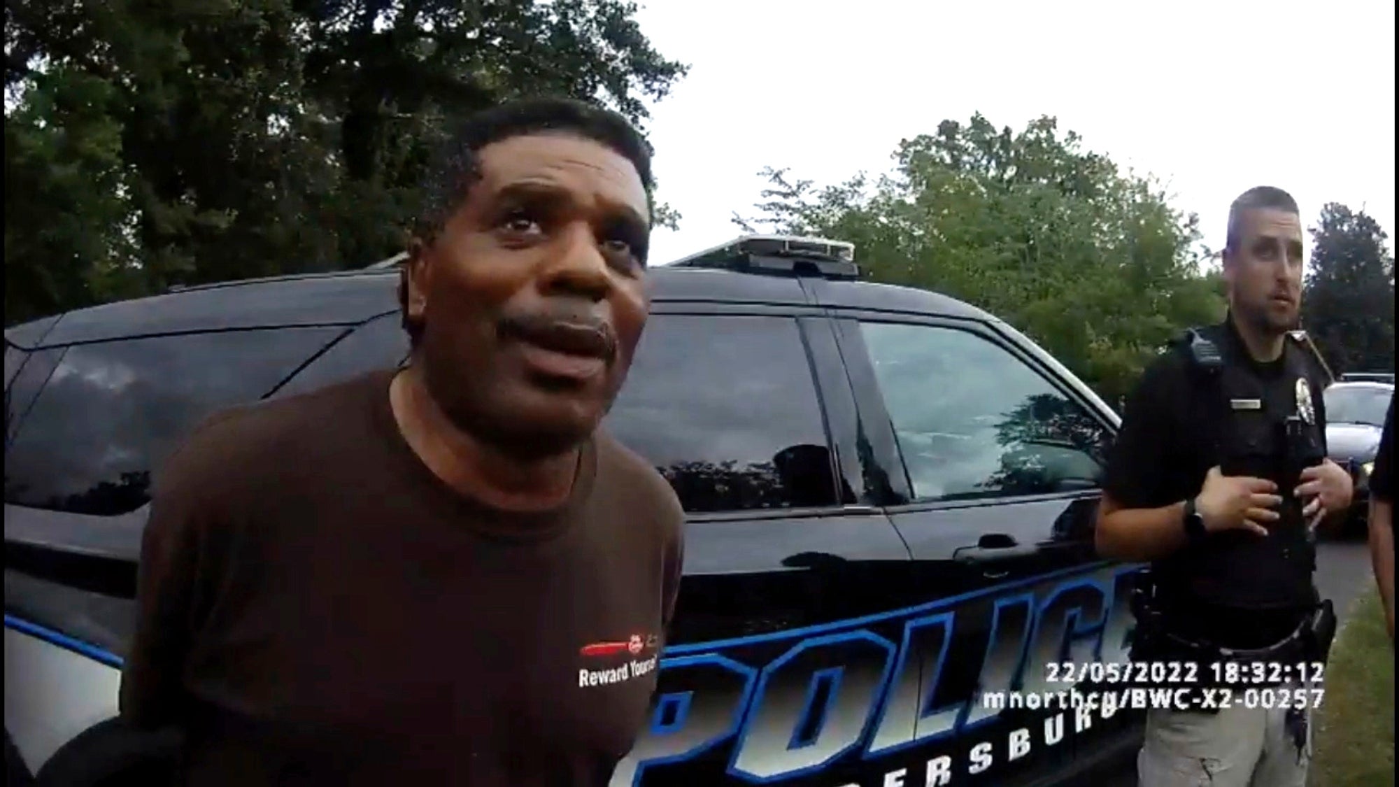 Michael Jennings in an image captured on bodycam during his arrest