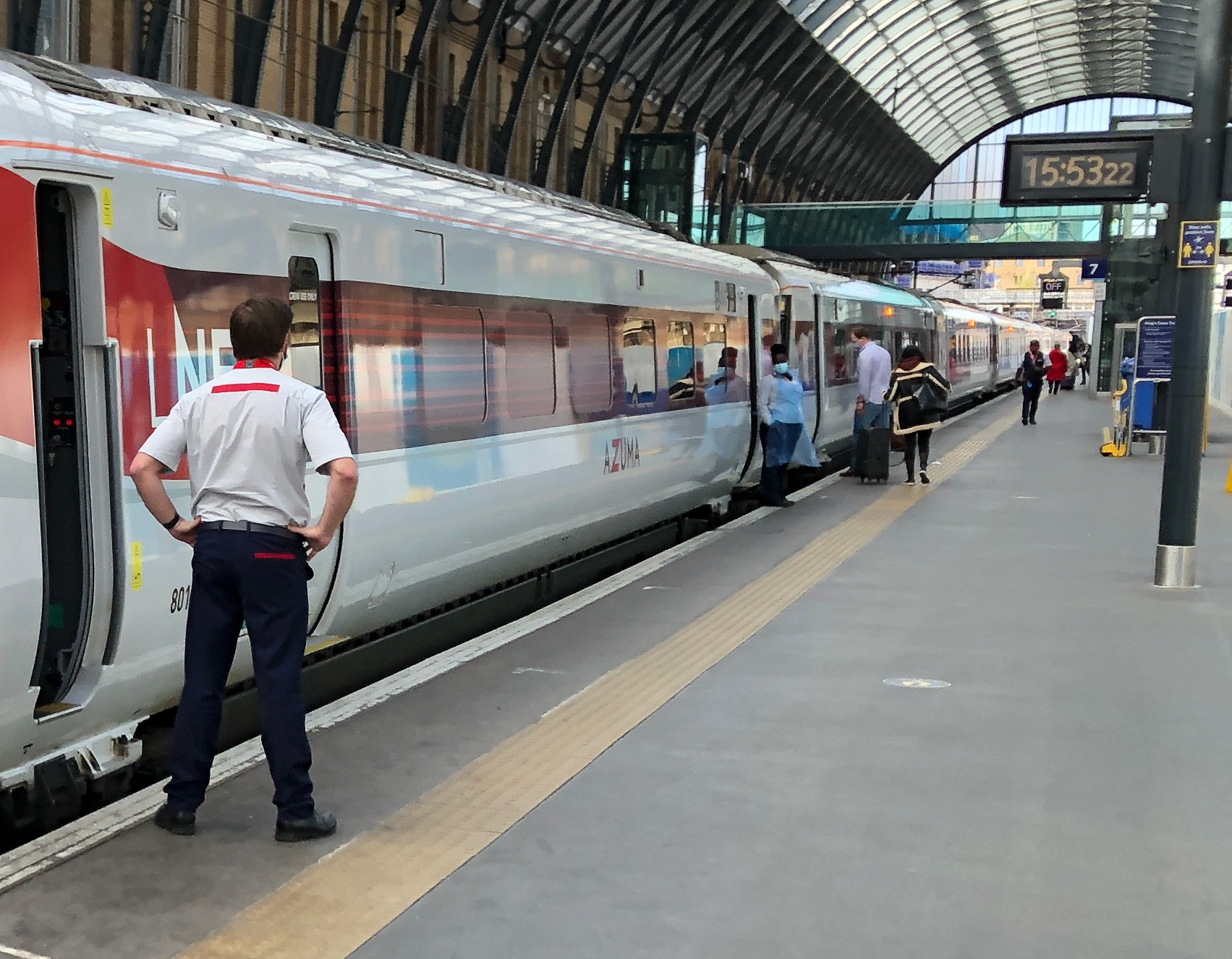 On time? LNER Azuma train at London King's Cross