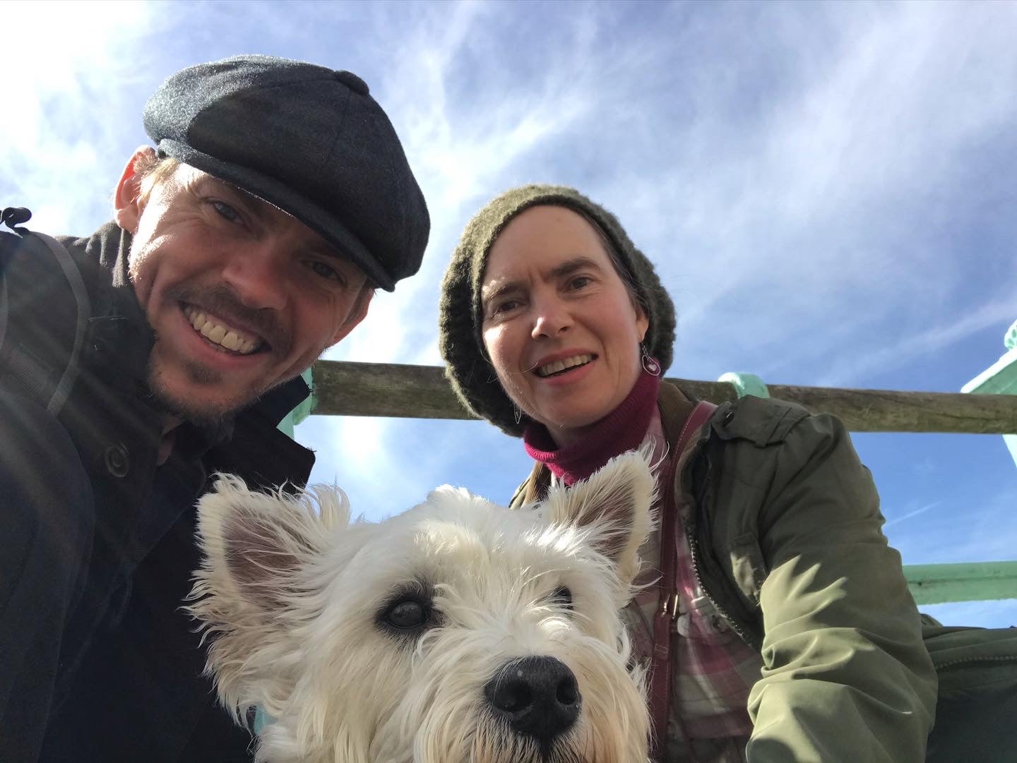 Paul Harris with his wife Kim Masters and their dog