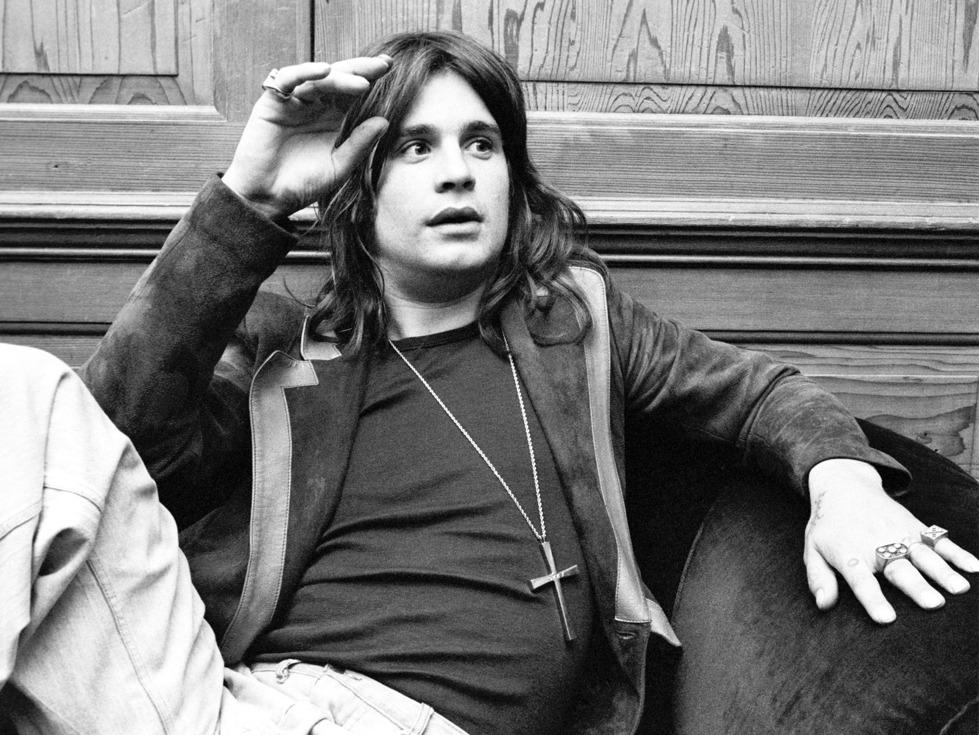 Ozzy Osbourne discussing Black Sabbath’s album ‘Sabotage’ at the Bronze Records offices, 1975