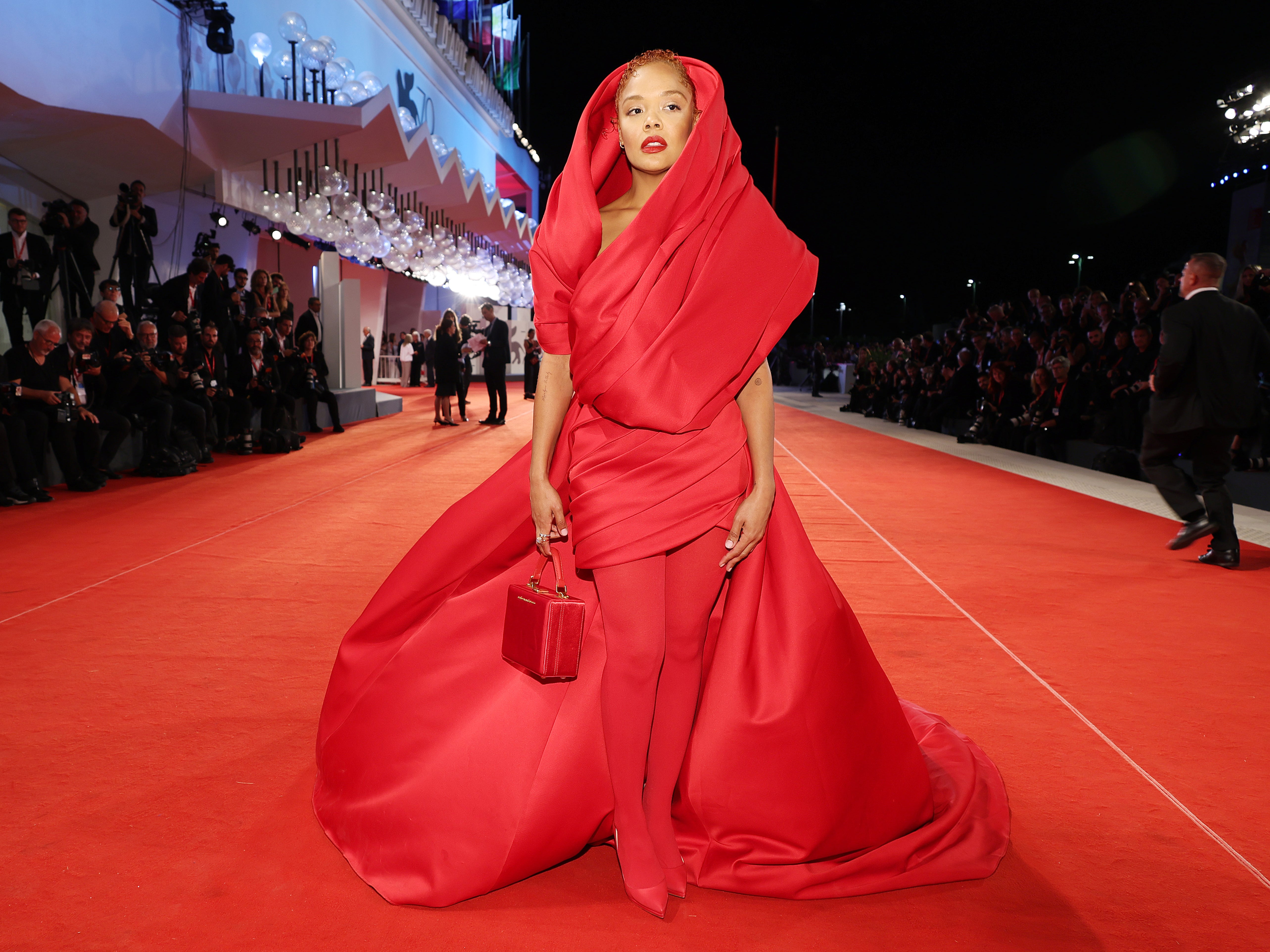 Tessa Thompson on the red carpet at the 2022 Venice Film Festival