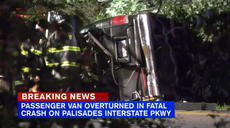 Four dead and eight injured after passenger van flips on New Jersey interstate