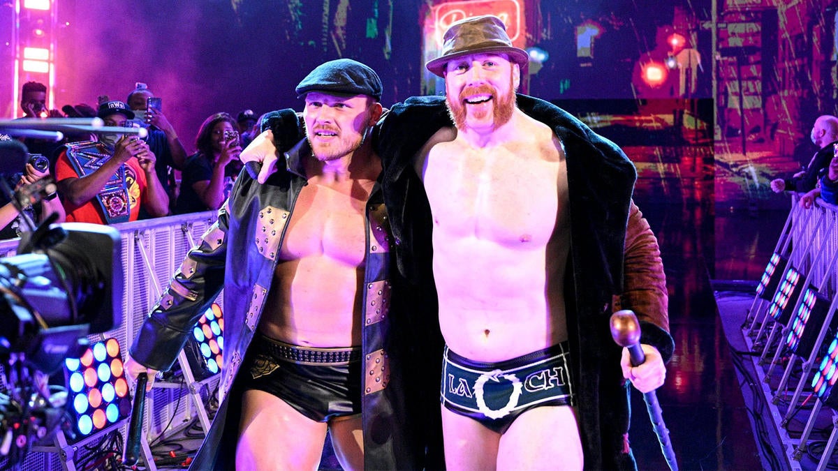 Holland with WWE teammate Sheamus