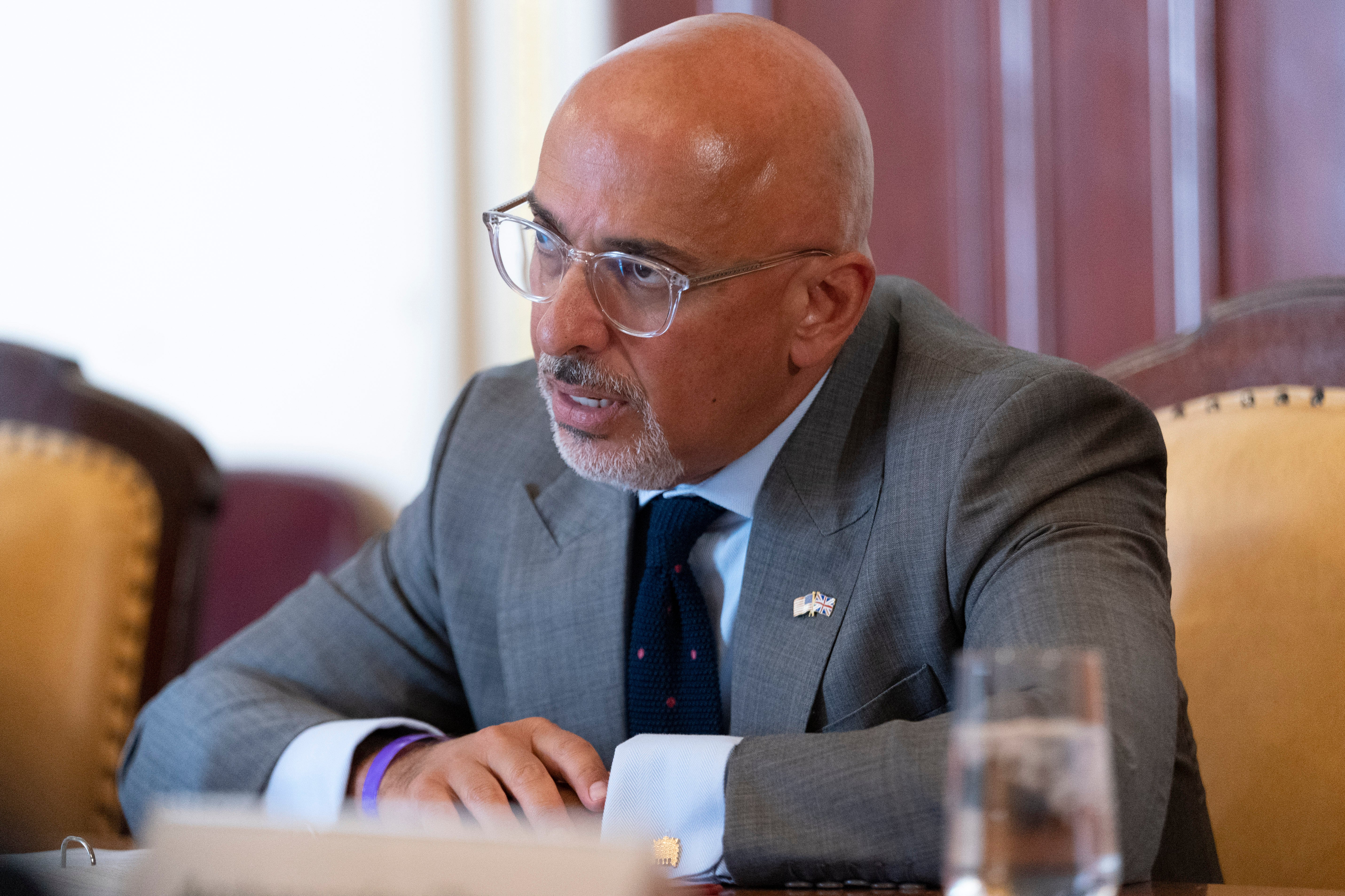 The United Kingdom’s chancellor of the exchequer Nadhim Zahawi speaks to Treasury Secretary Janet Yellen (Jacquelyn Martin/AP/PA)