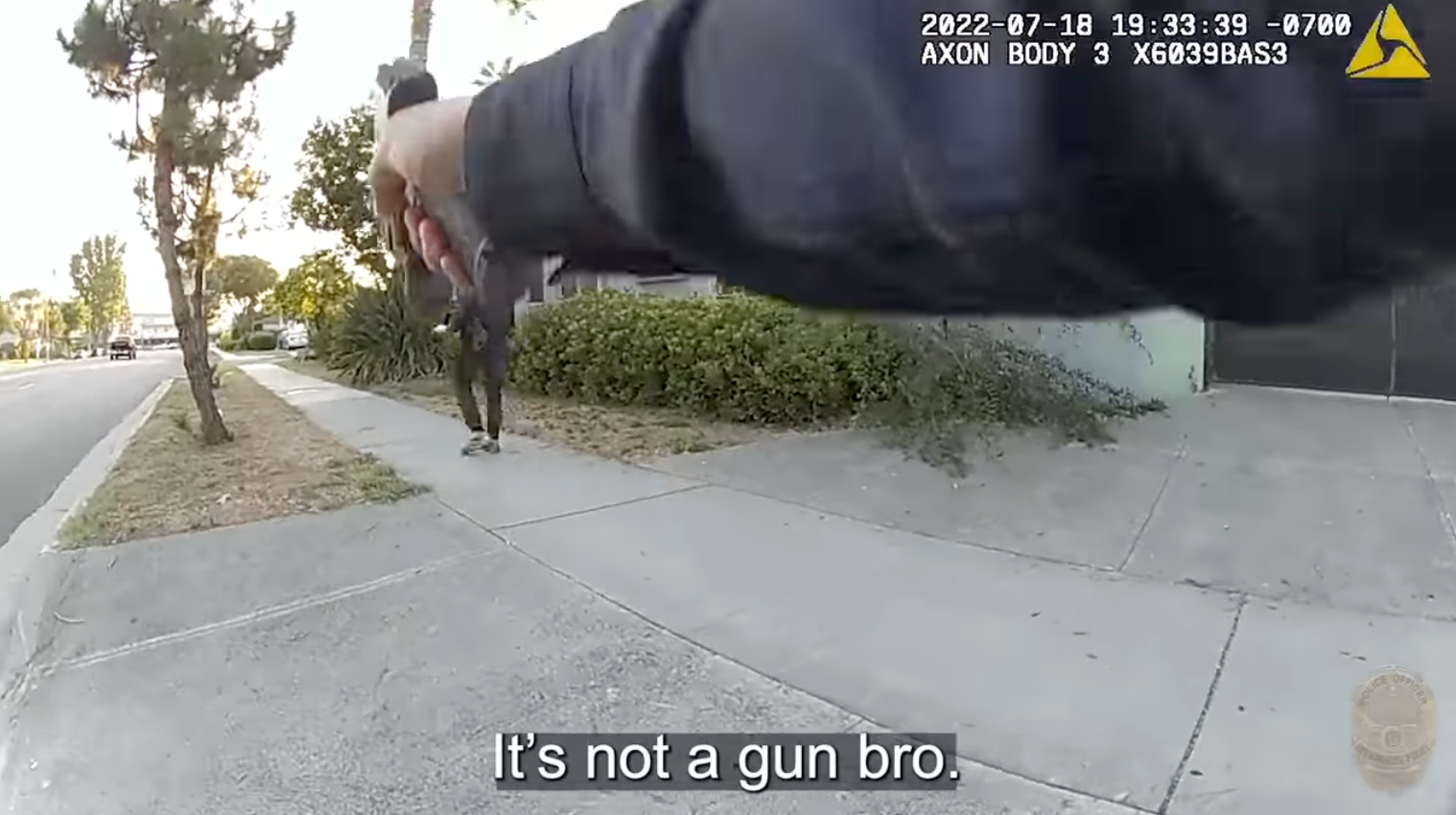 LAPD officers can be heard saying ‘it’s not a gun bro’ in bodywork footage before shooting Jermaine Petit on 18 July