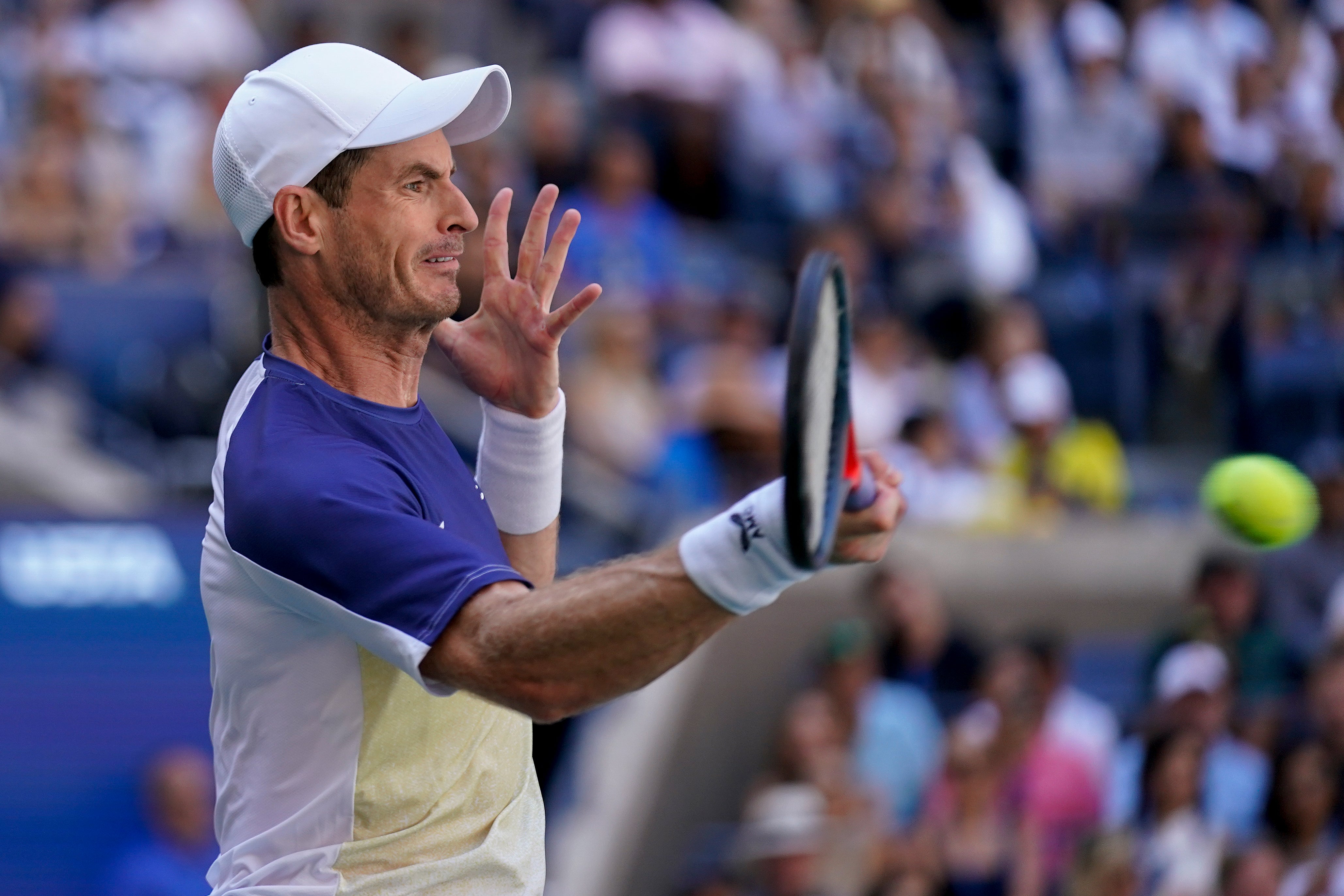 Andy Murray strikes a forehand (Seth Wenig/AP)