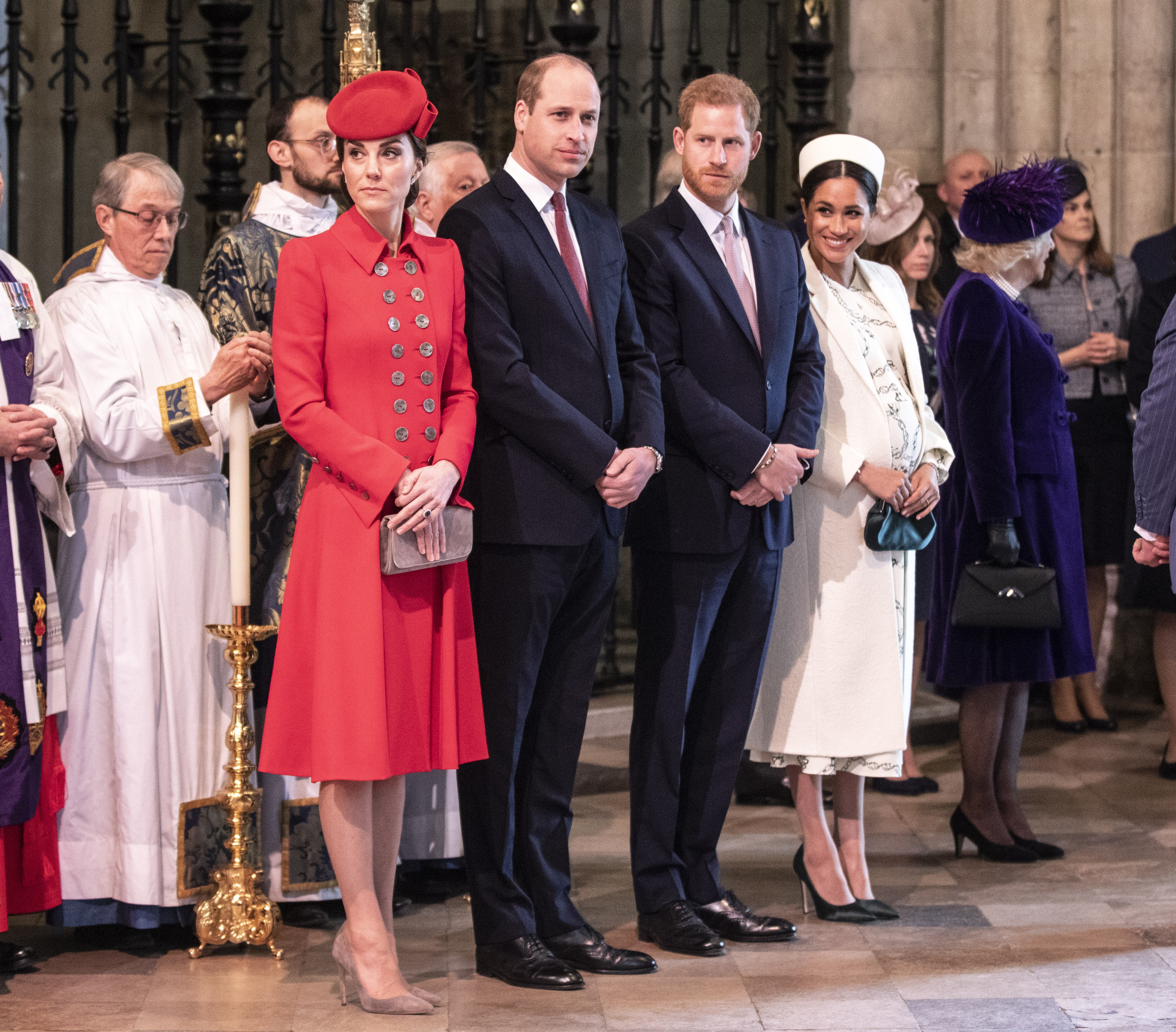 The Duke and Duchess of Cambridge (left) with the Duke and Duchess of Sussex (right) in 2019 (Richard Pohle/The Times/PA)