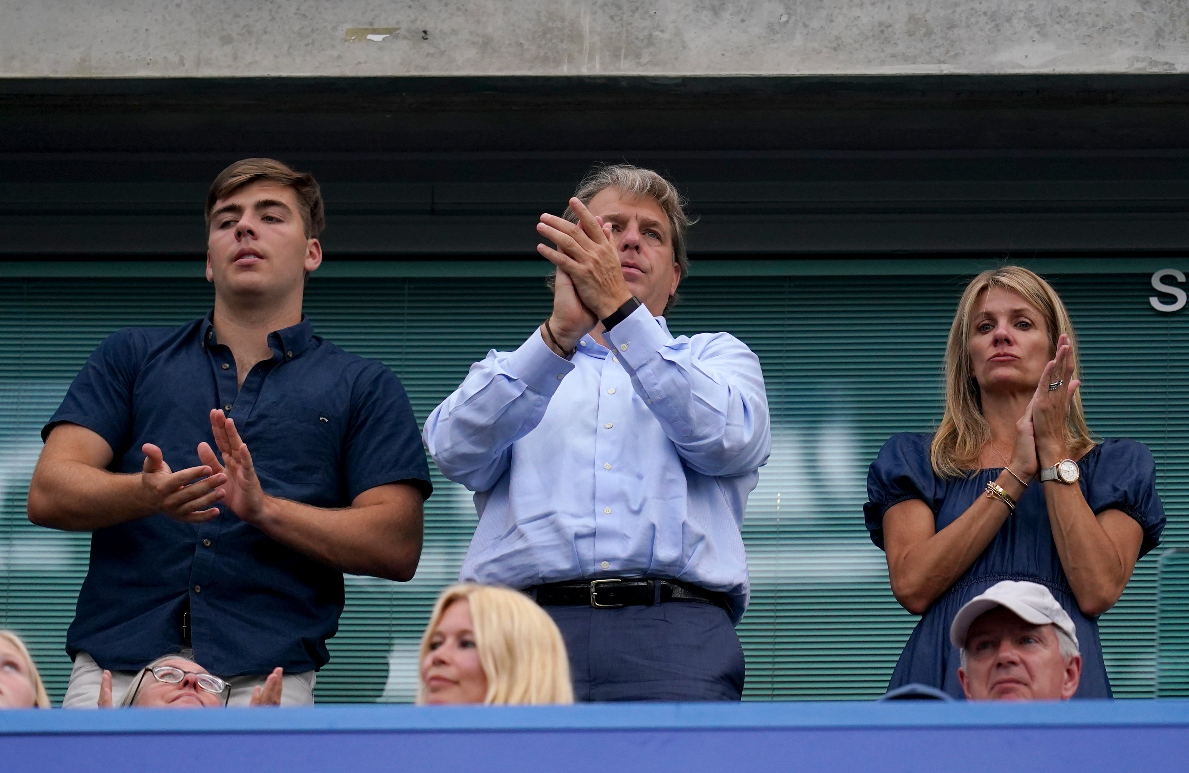 Todd Boehly, centre, has overseen a wide-ranging overhaul at Chelsea this summer (John Walton/PA)