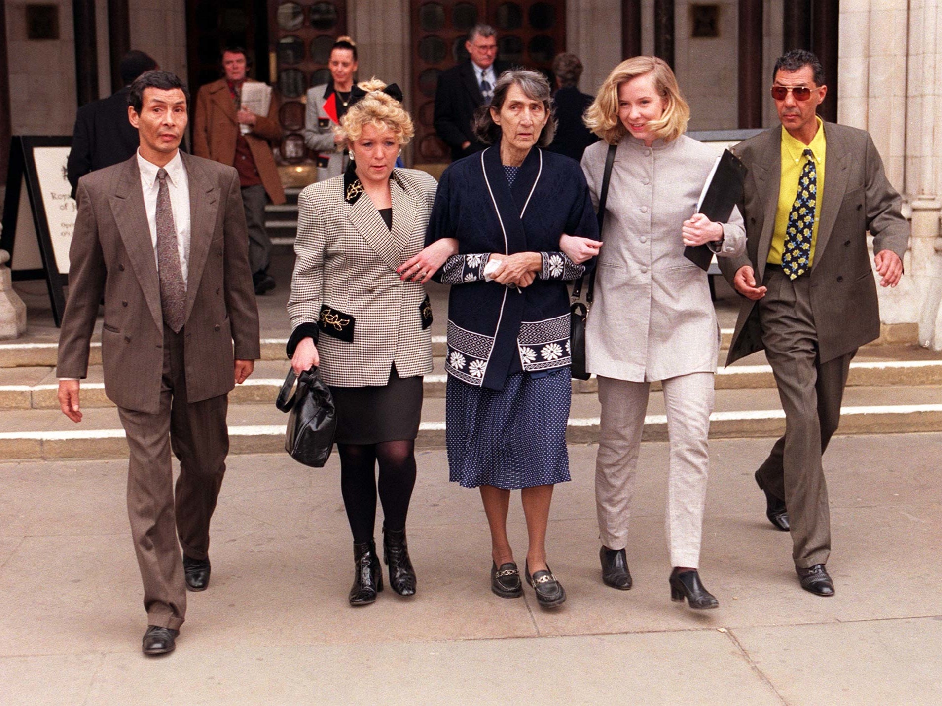 Laura Mattan, (centre) flanked by her two sons Omar (left) and Mervyn (right), campaigned for 46 years to have her husband’s murder conviction overturned