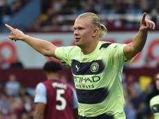 Erling Haaland’s superb start continues but Aston Villa hit back to draw with Man City