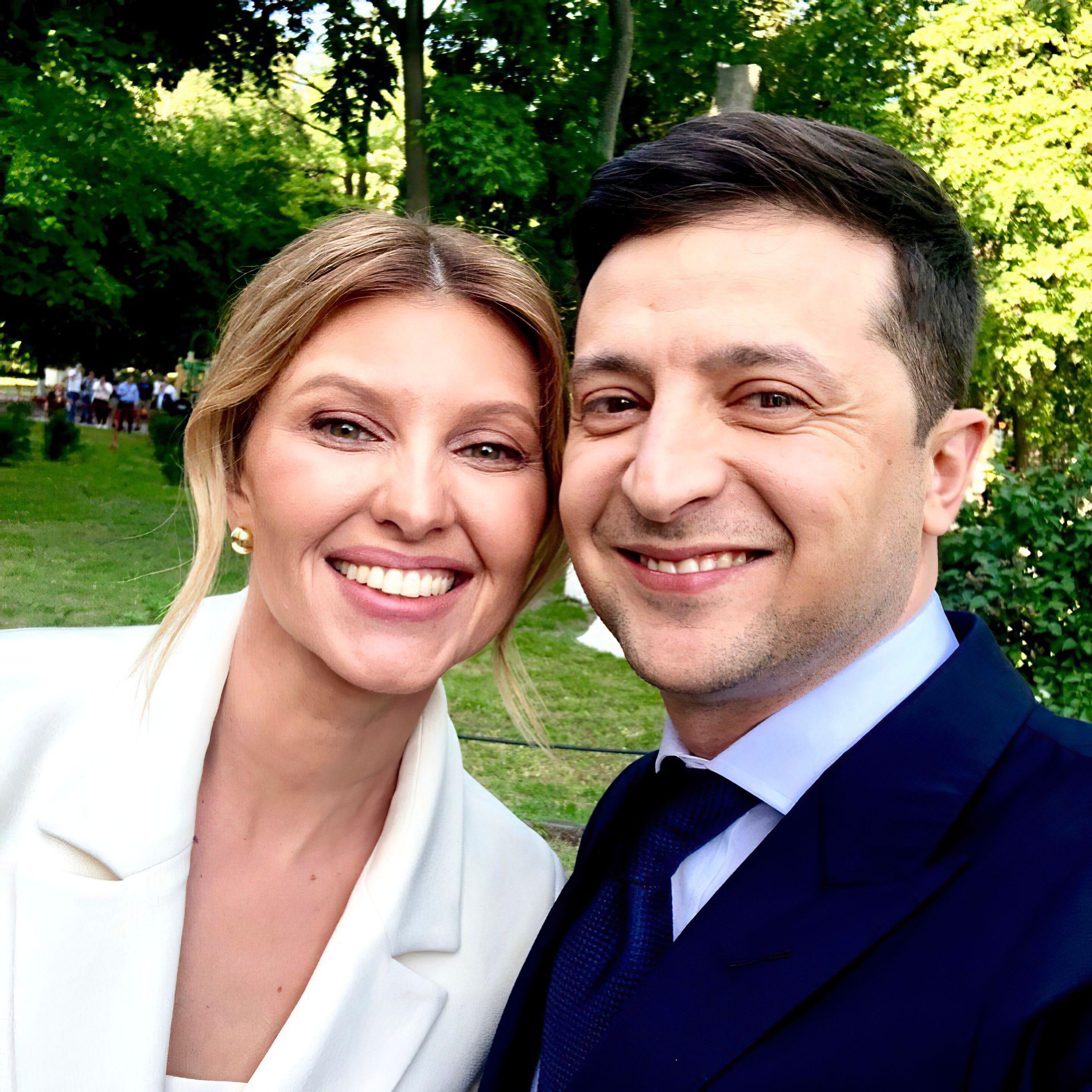 Ukranian president Volodymyr Zelensky and wife Olena Zelenska