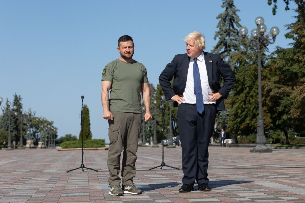 Mr Johnson on a visit to Kyiv