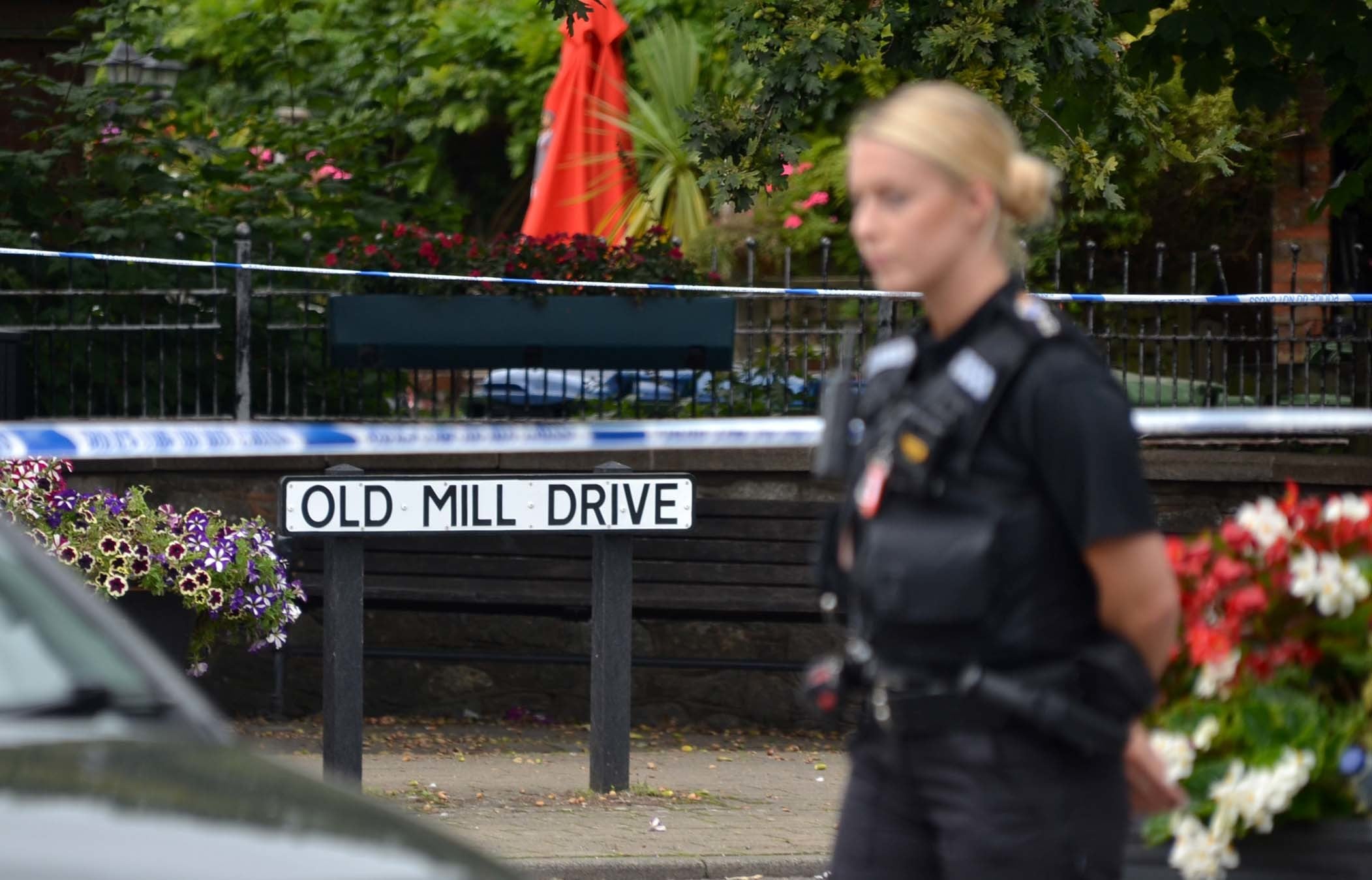 Police near the scene in Storrington, West Sussex (Clive Gee/PA)