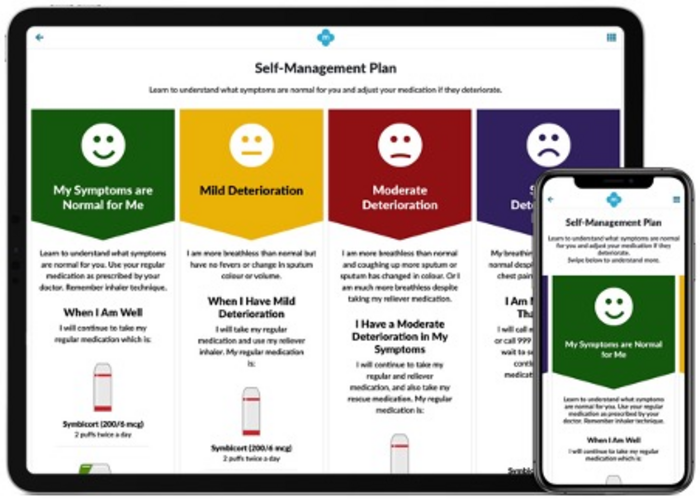 COPD management using myCOPD mobile app