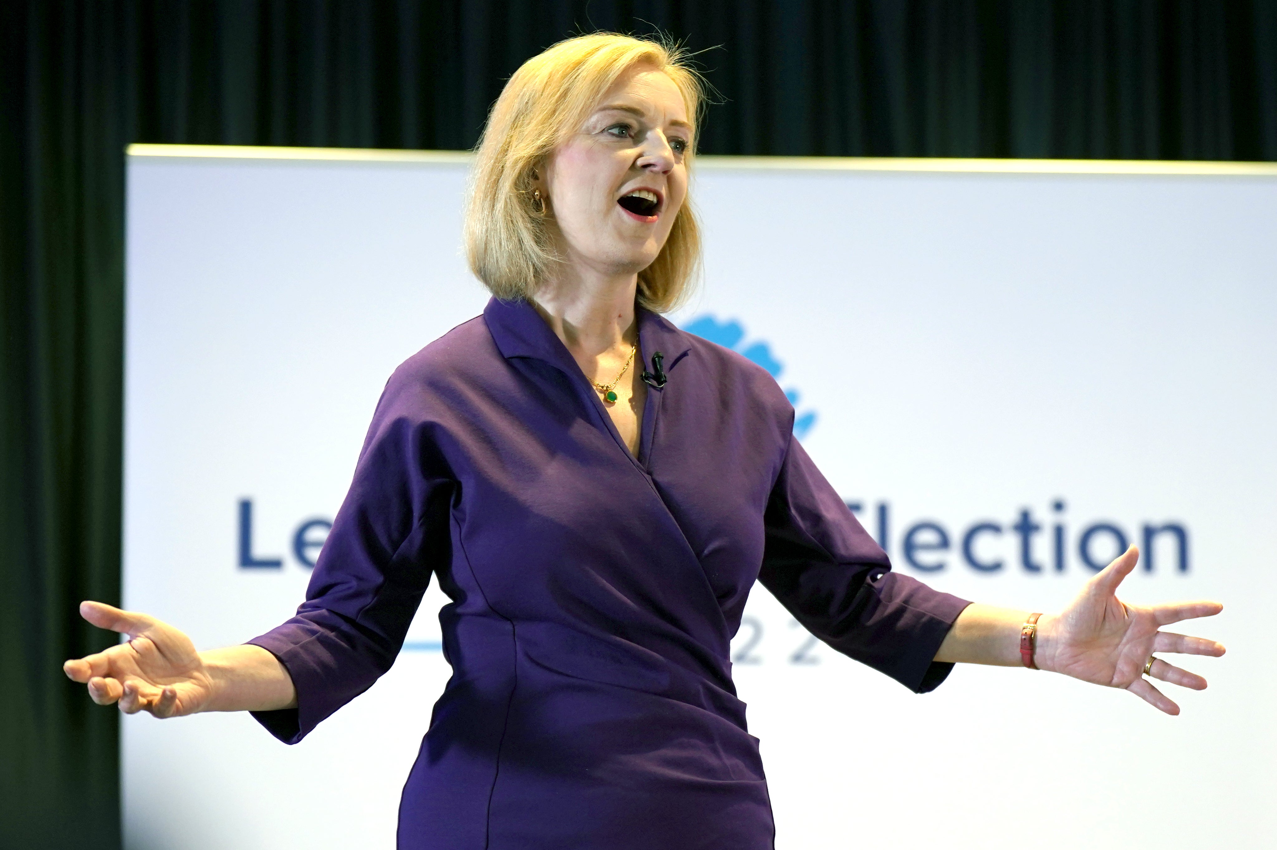 Liz Truss during a hustings event at the Culloden Hotel on the outskirts of Belfast