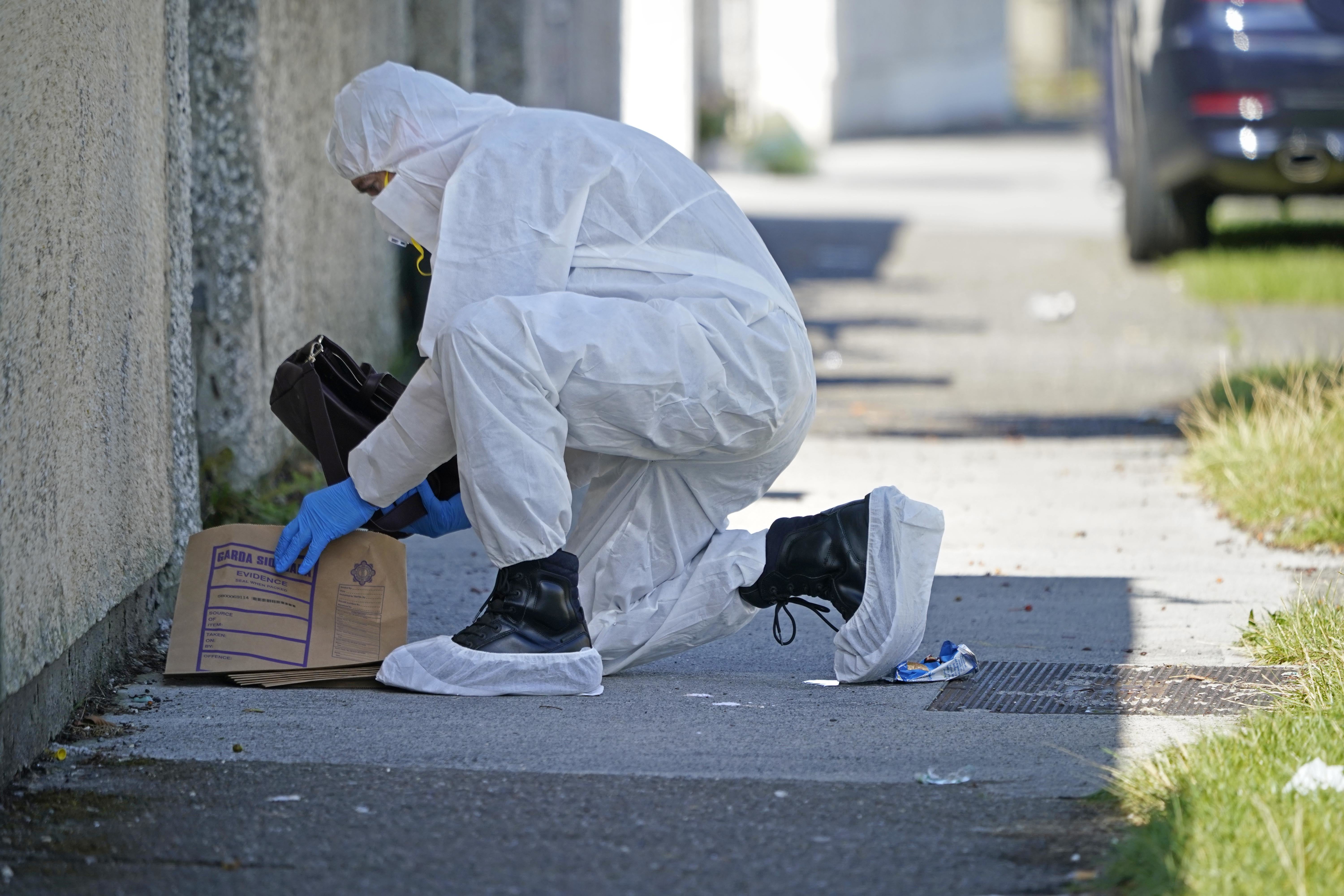 Police investigators at the scene