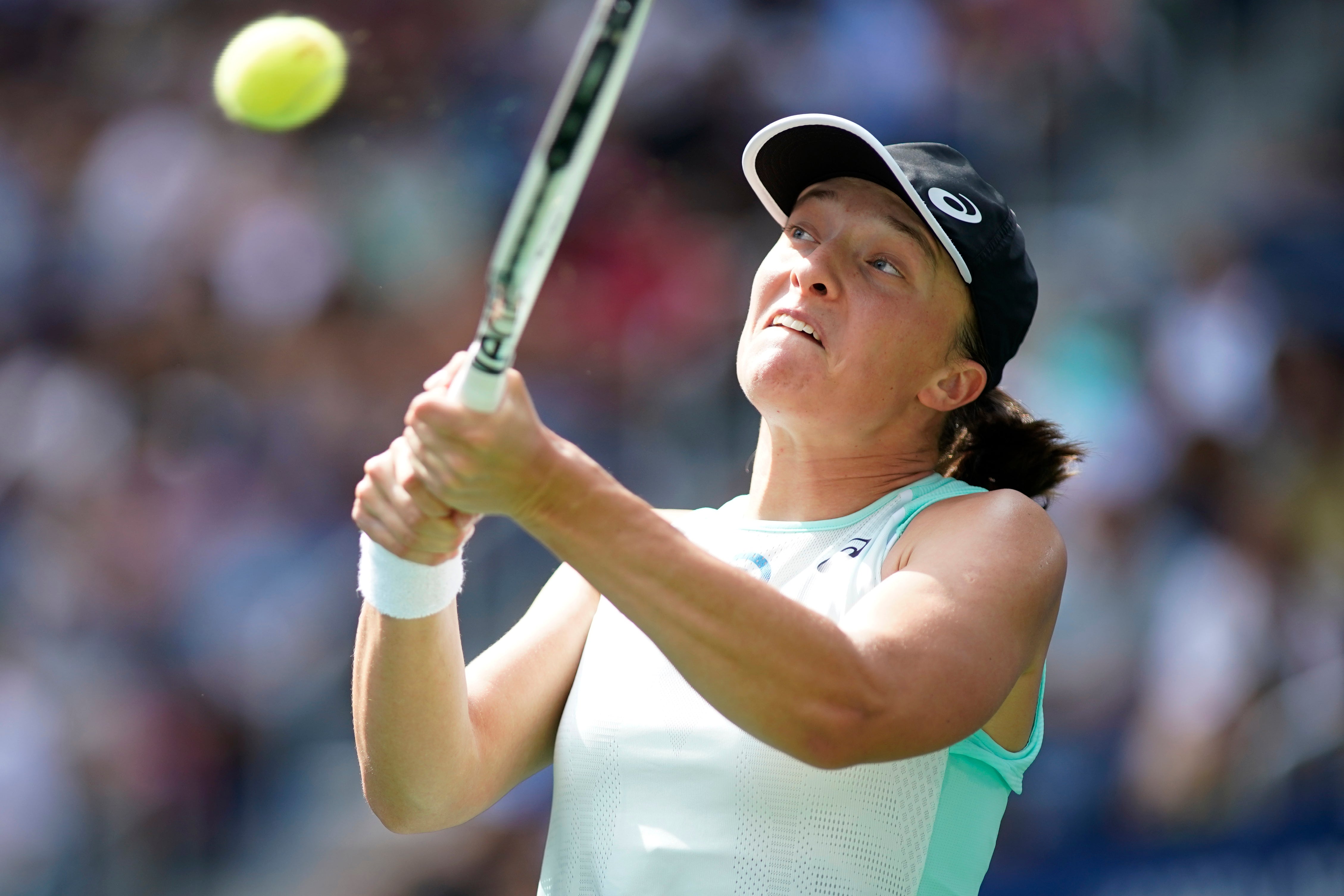 Iga Swiatek made it through to the US Open quarter-finals (Eduardo Munoz Alvarez/AP)