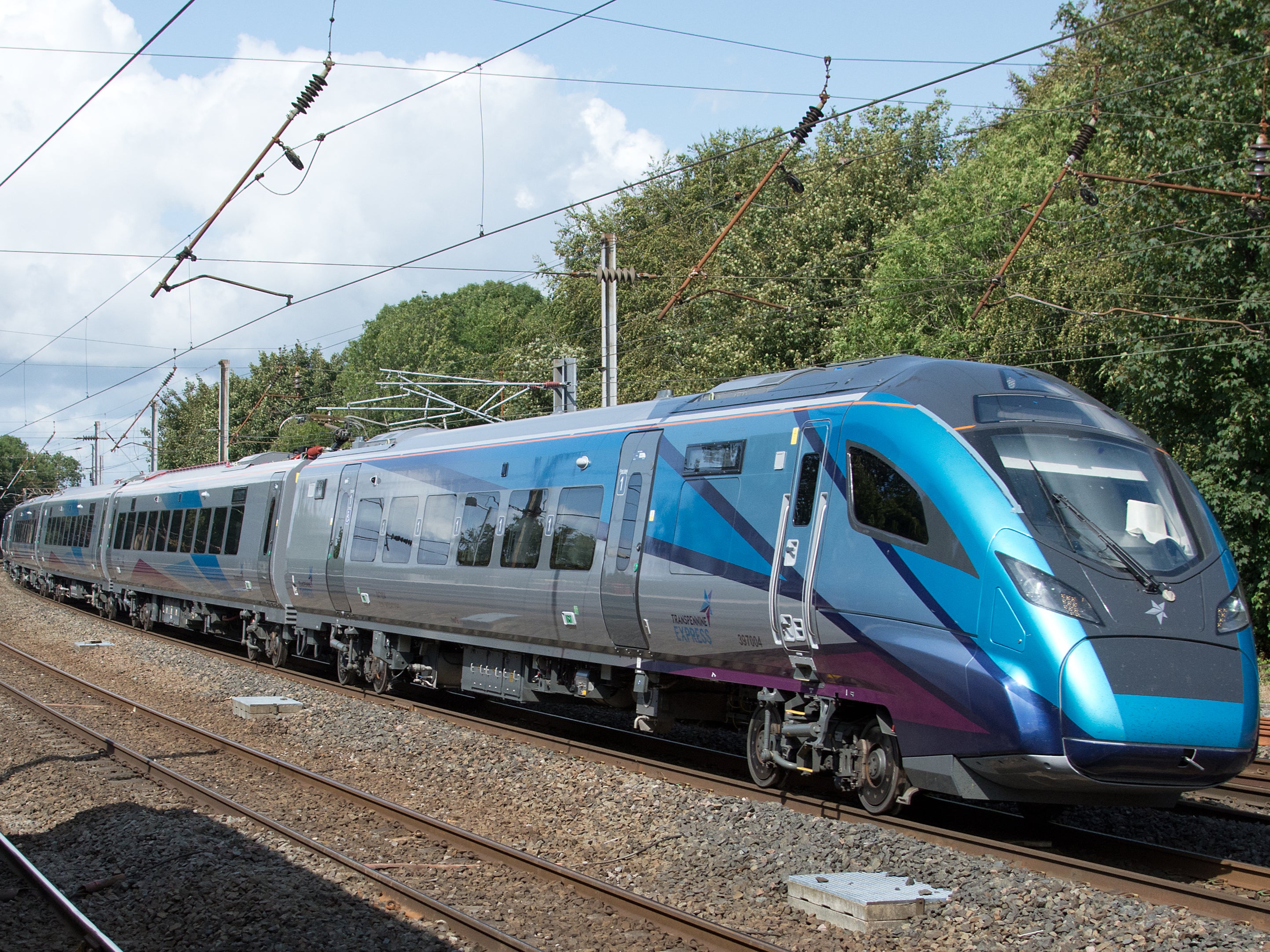 Rare sight? TransPennine Express train near Lancaster on the West Coast main line