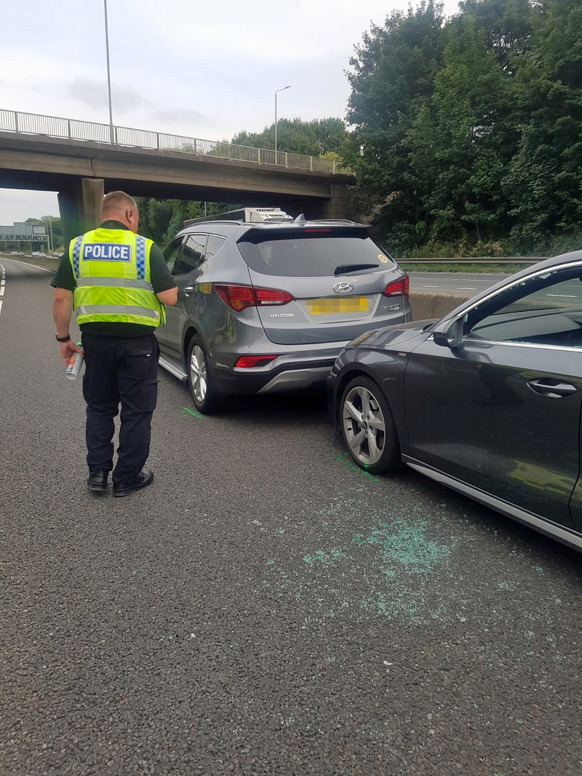 Mr Barlow’s son screamed when the out-of-control Audi hit them from behind