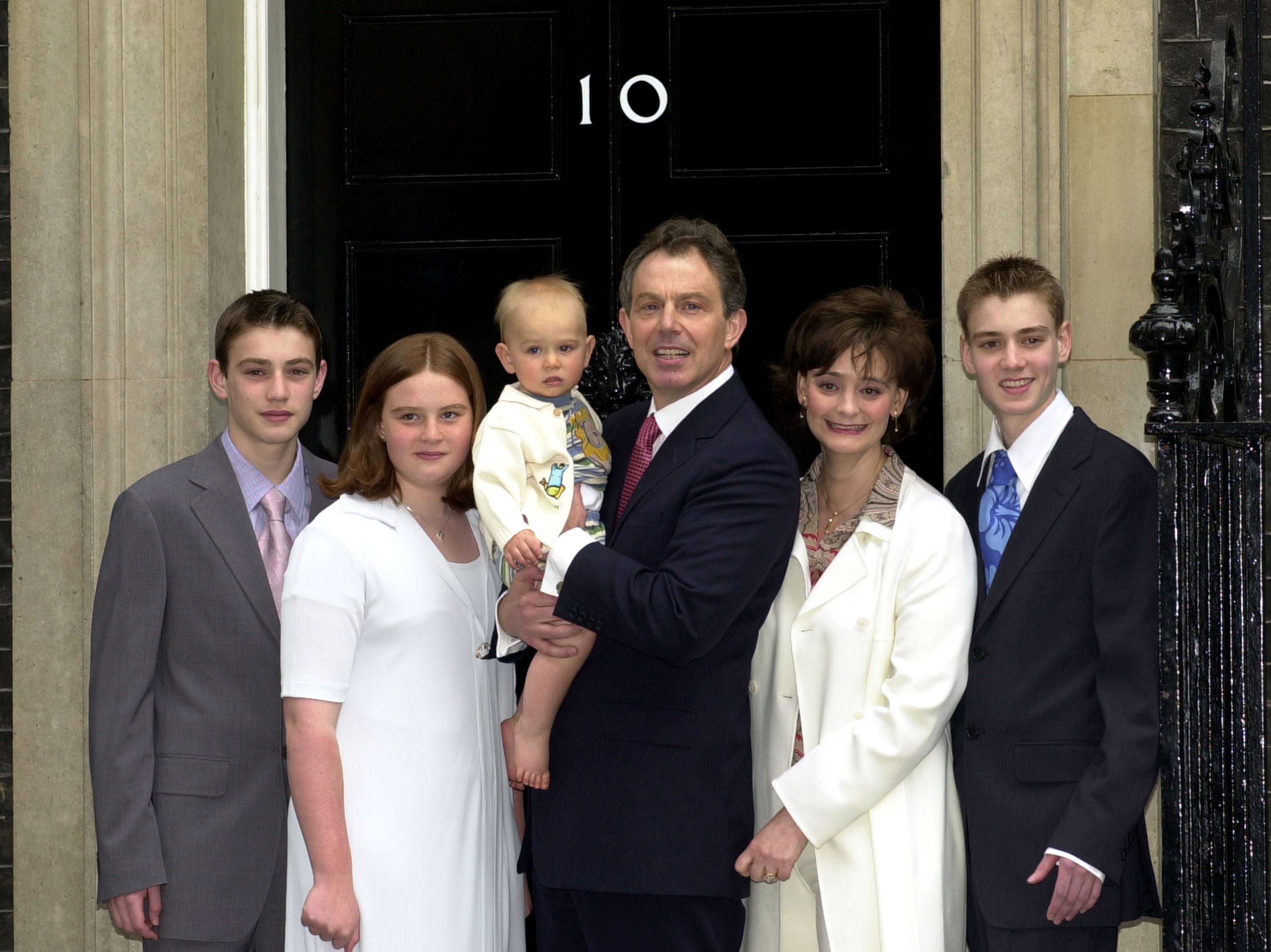 Tony Blair and his family outside Downing Street