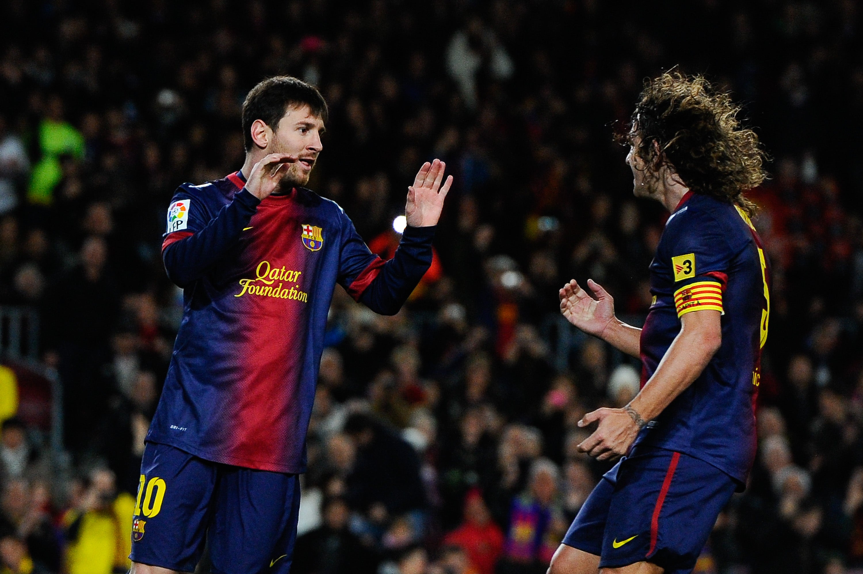 Lionel Messi and Carles Puyol played together for ten years at Barcelona