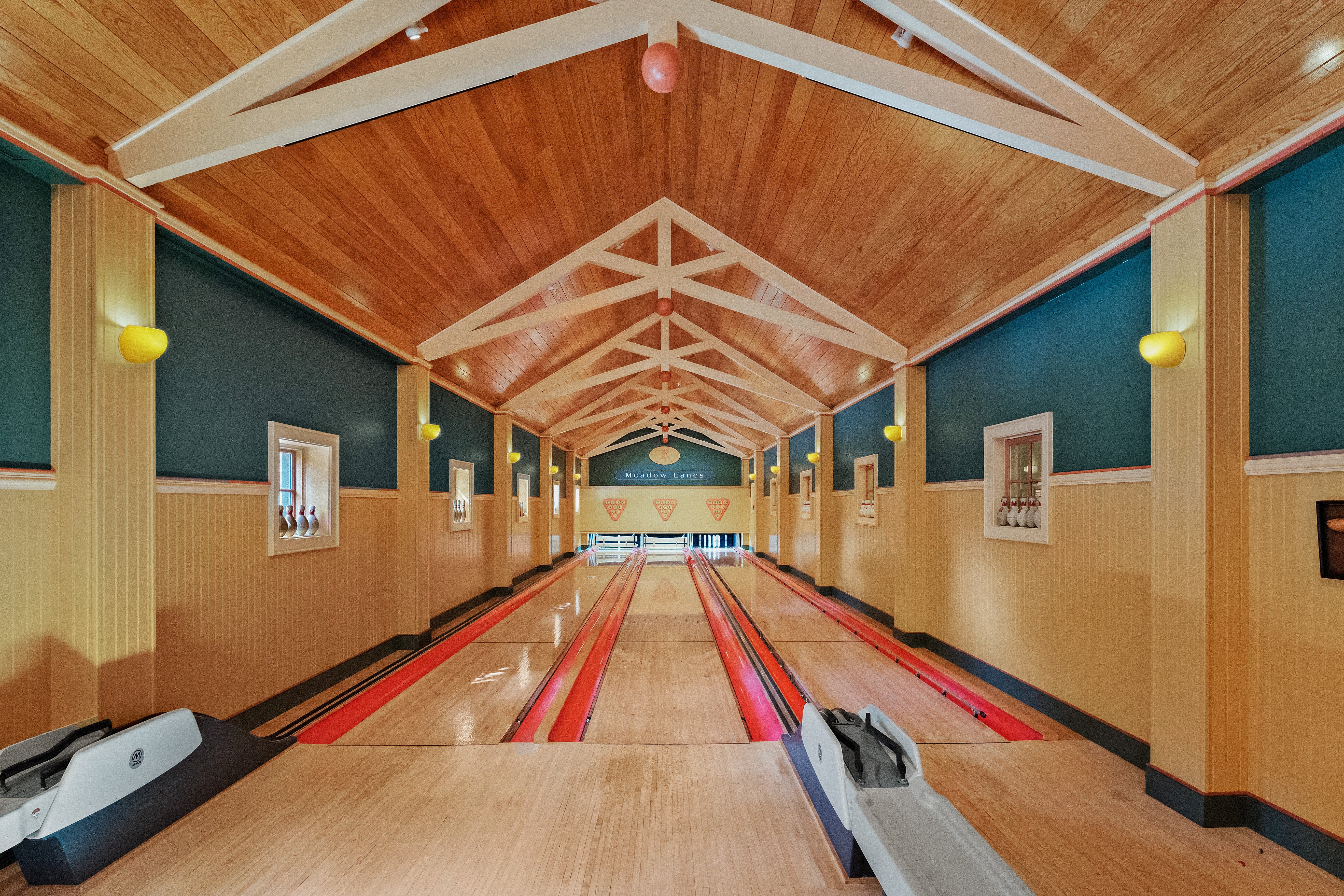 A bowling lane at Juggler Meadow