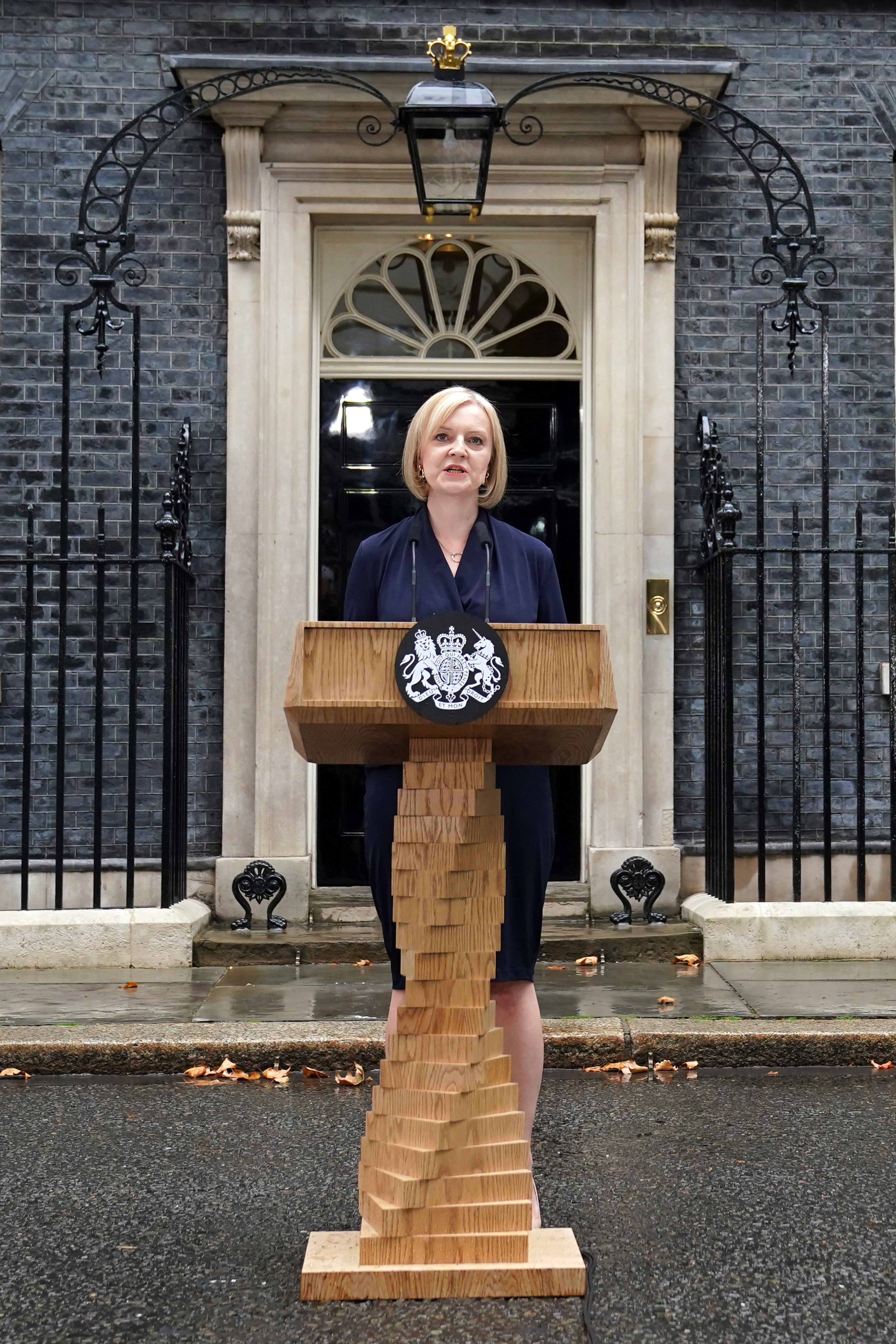 New Prime Minister Liz Truss makes a speech outside 10 Downing Street, London (Stefan Rousseau/PA)