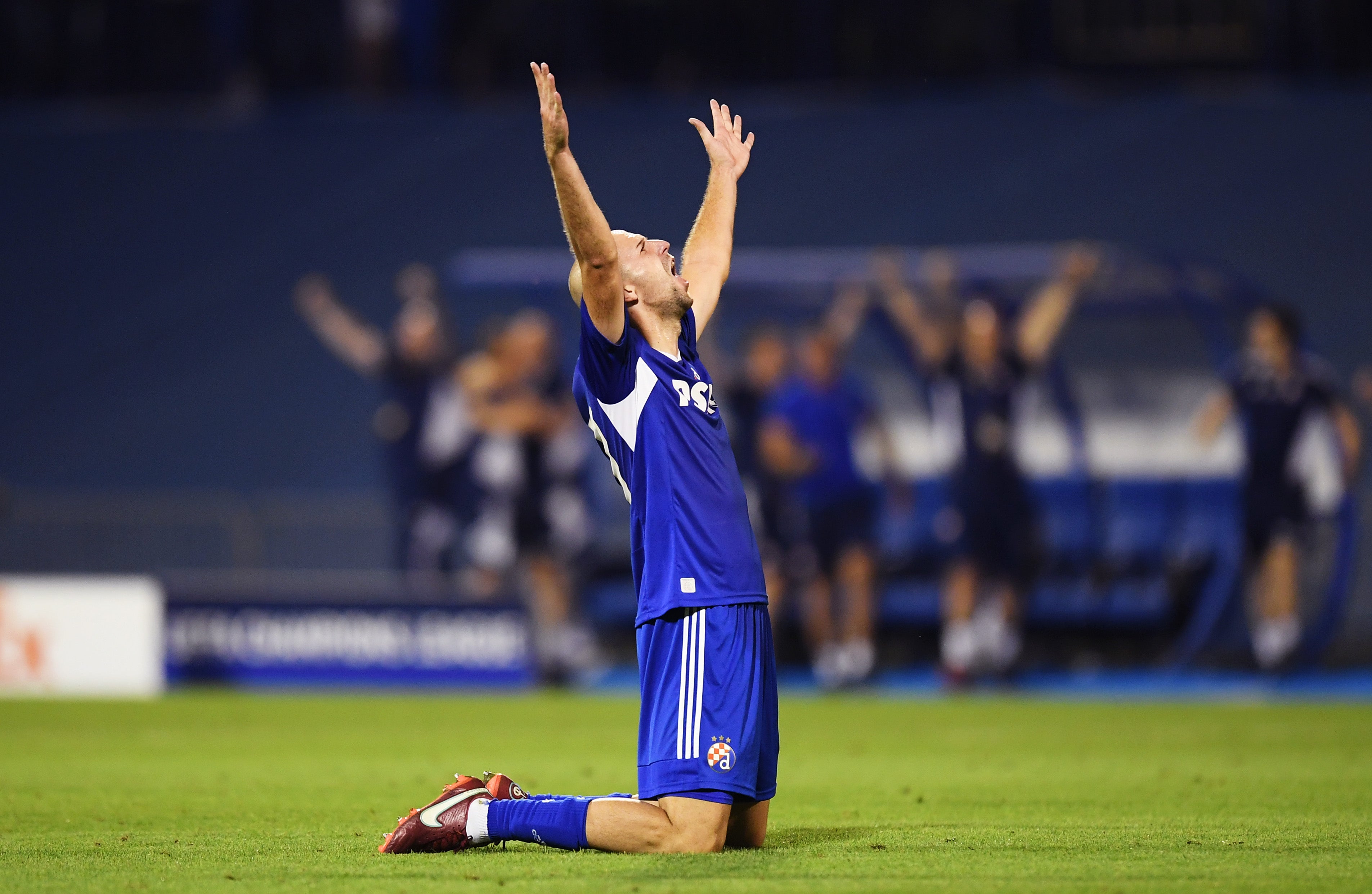 Josip Misic of Dinamo Zagreb celebrates after their side's victory