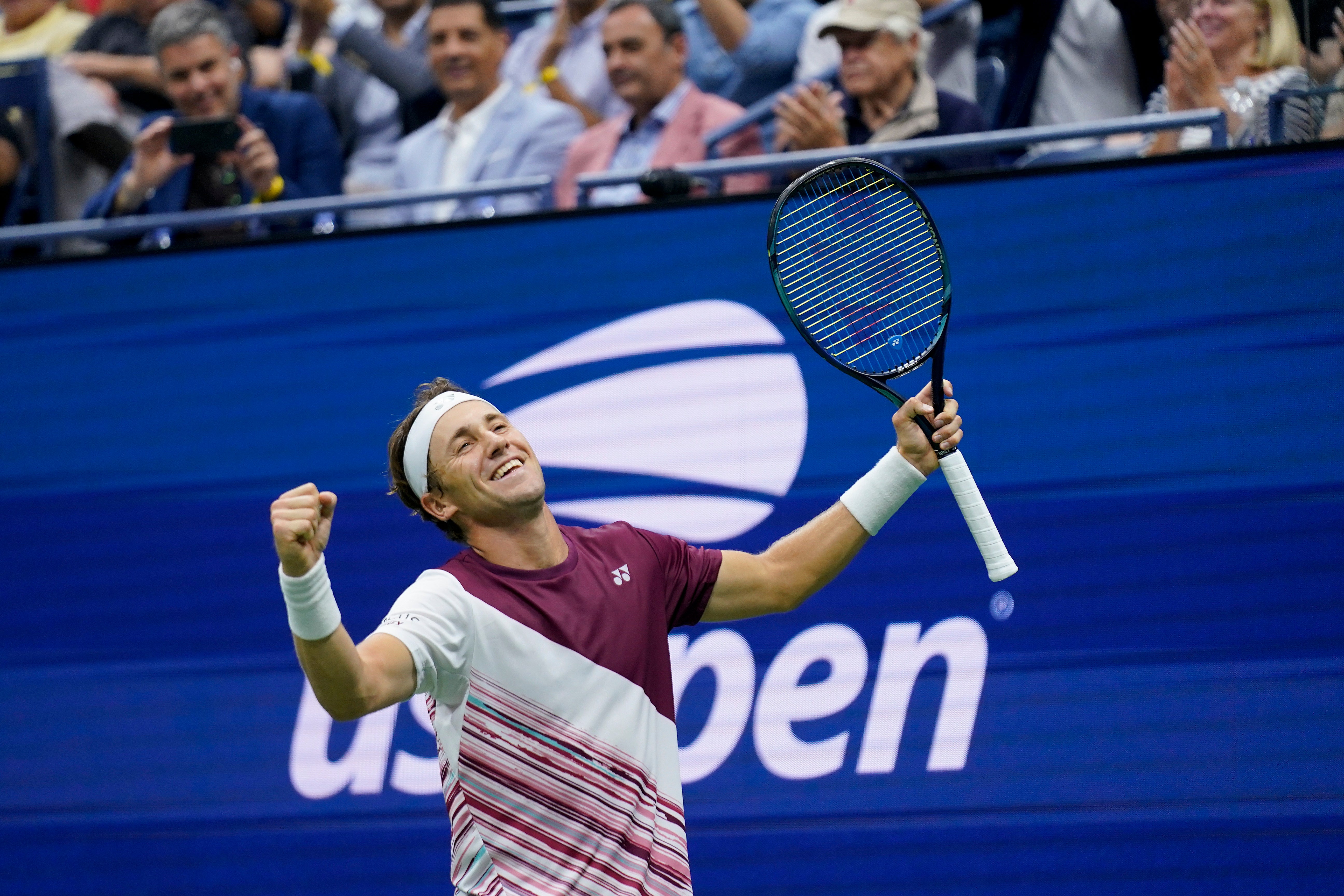 Casper Ruud (pictured) beat Matteo Berrettini in New York (Seth Wenig/AP)