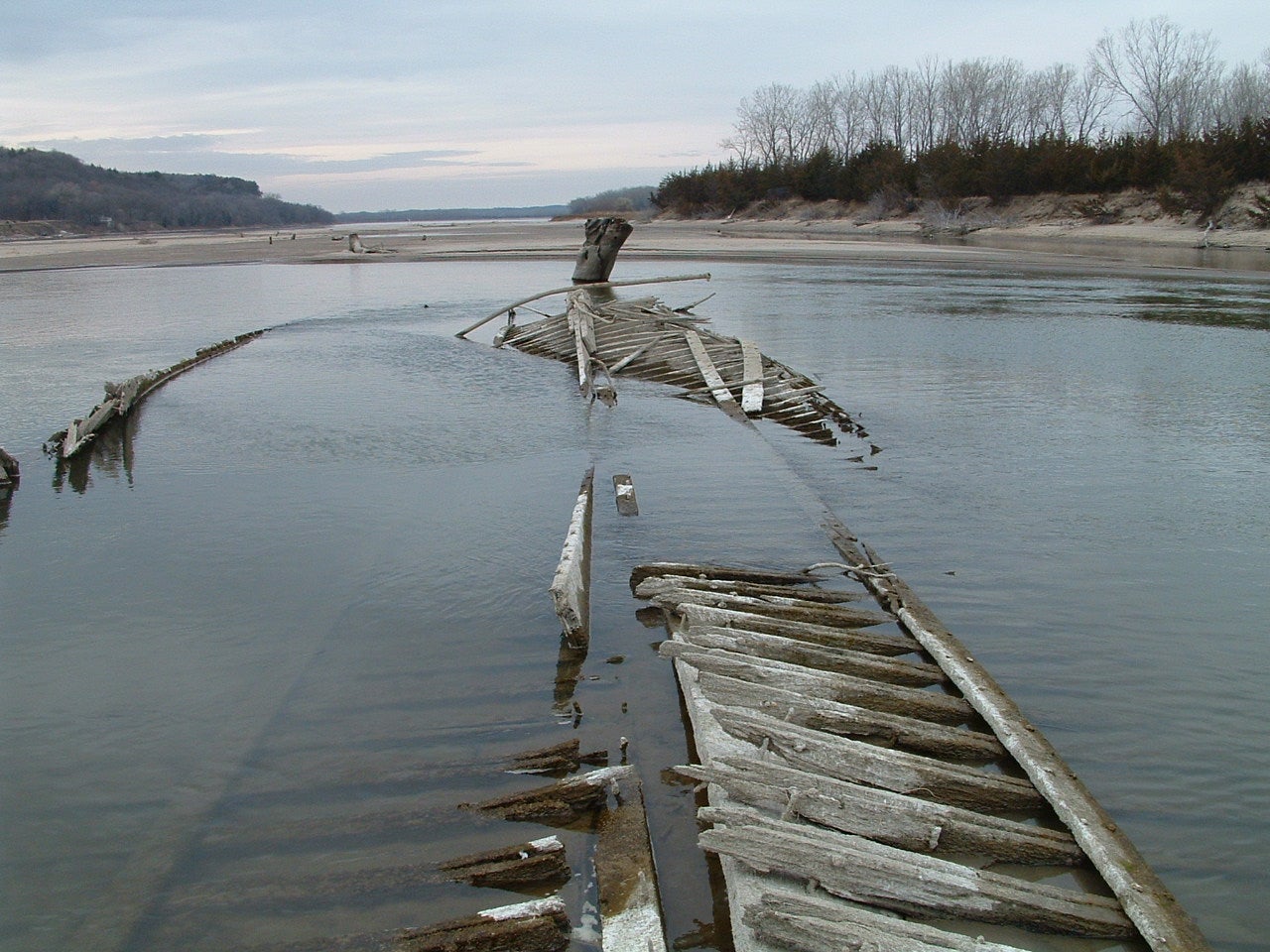 The wreck of the North Alabama on the Missouri River