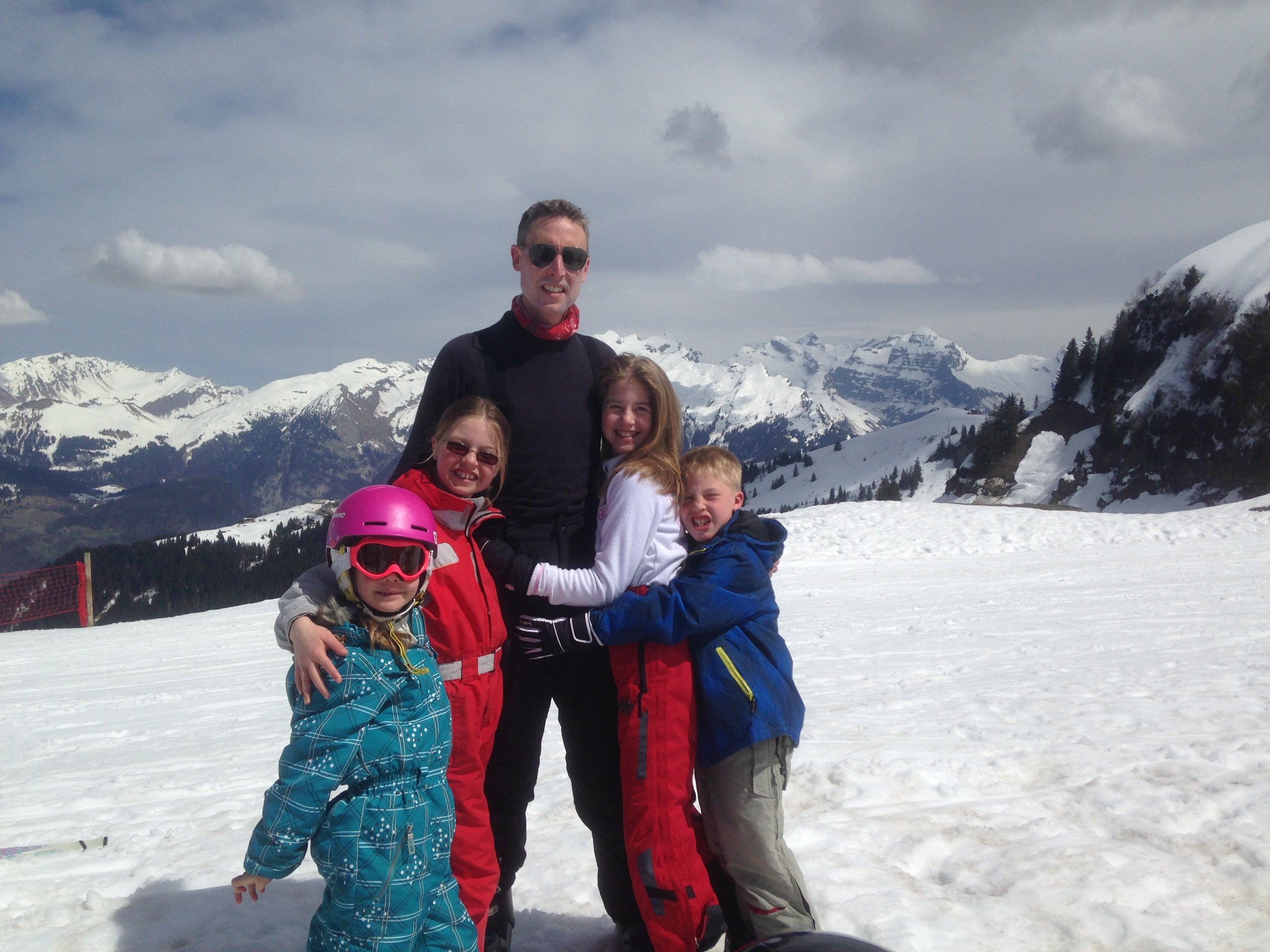 Dan Prince with his four kids in the French Alps in 2018 (Collect/PA Real Life)