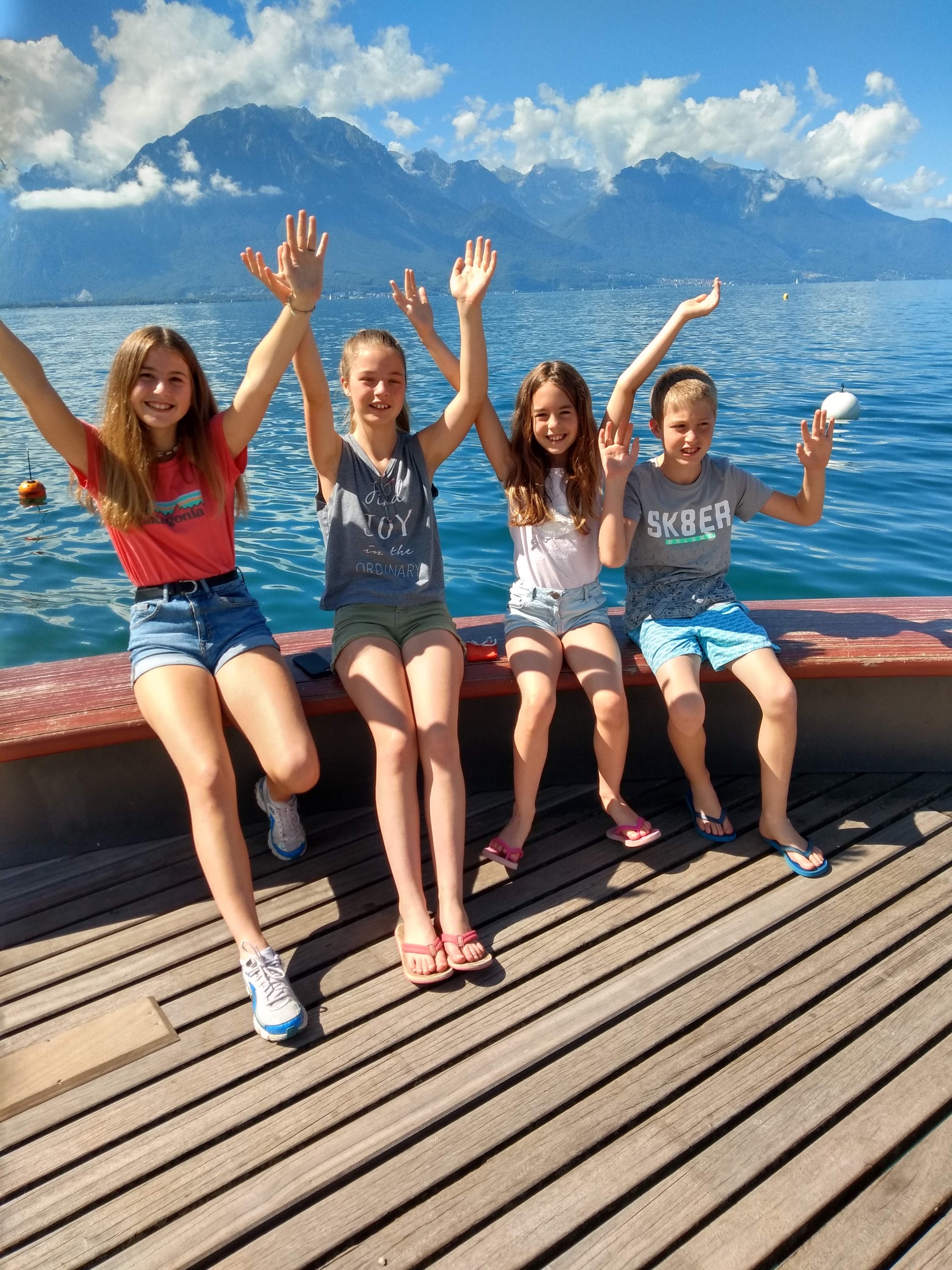 Kaitlyn, Sophia, Lauren and Sorrel in Montreux, Switzerland, in July 2020 (Collect/PA Real Life)