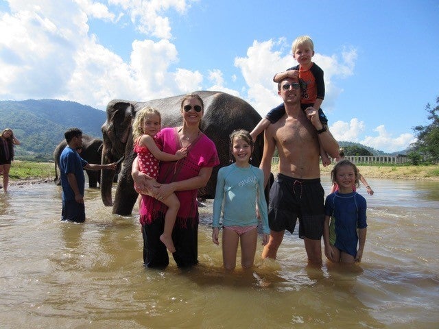The family in Thailand at an elephant sanctuary in 2014 (Collect/PA Real Life)
