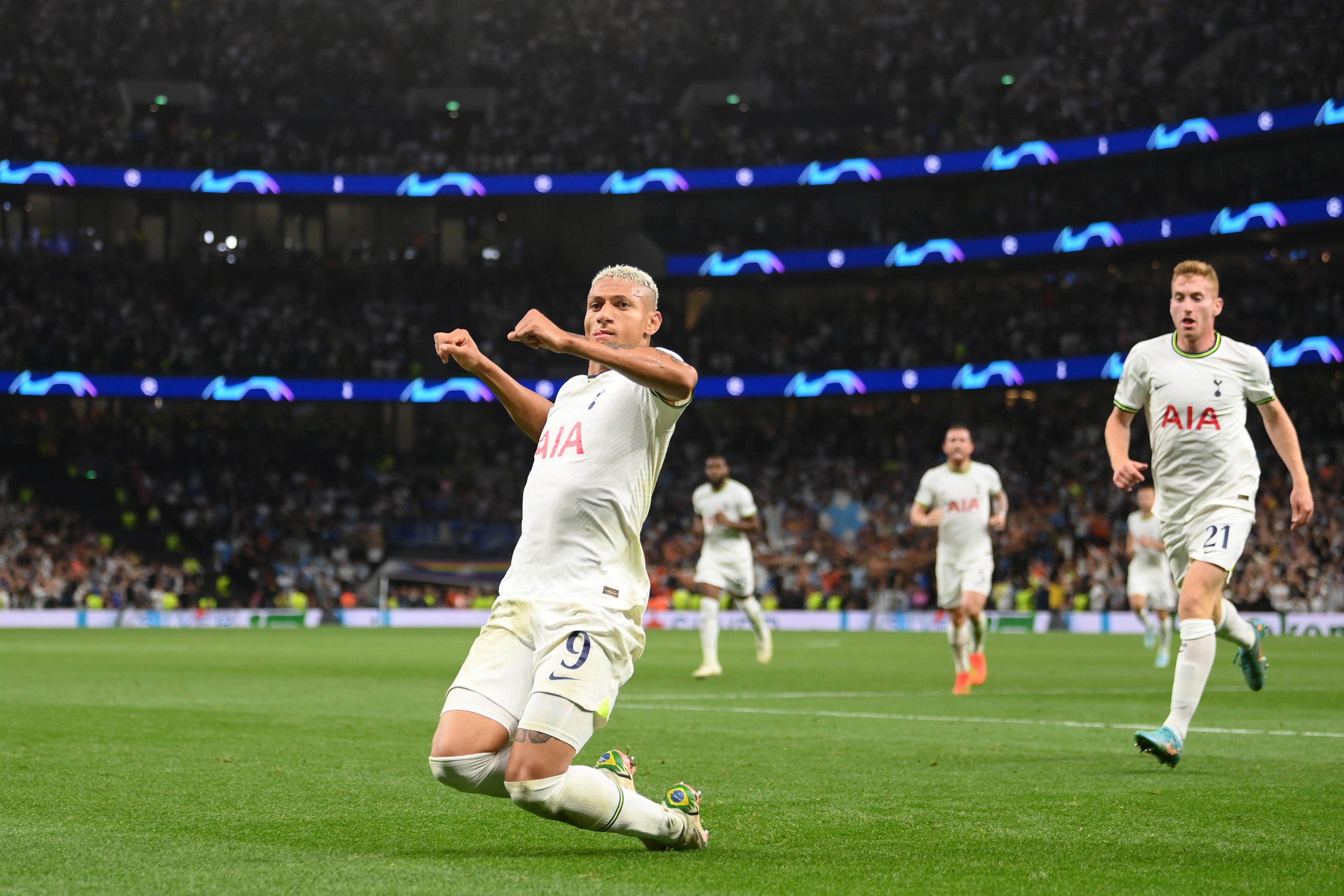 Richarlison celebrates after putting Spurs in front