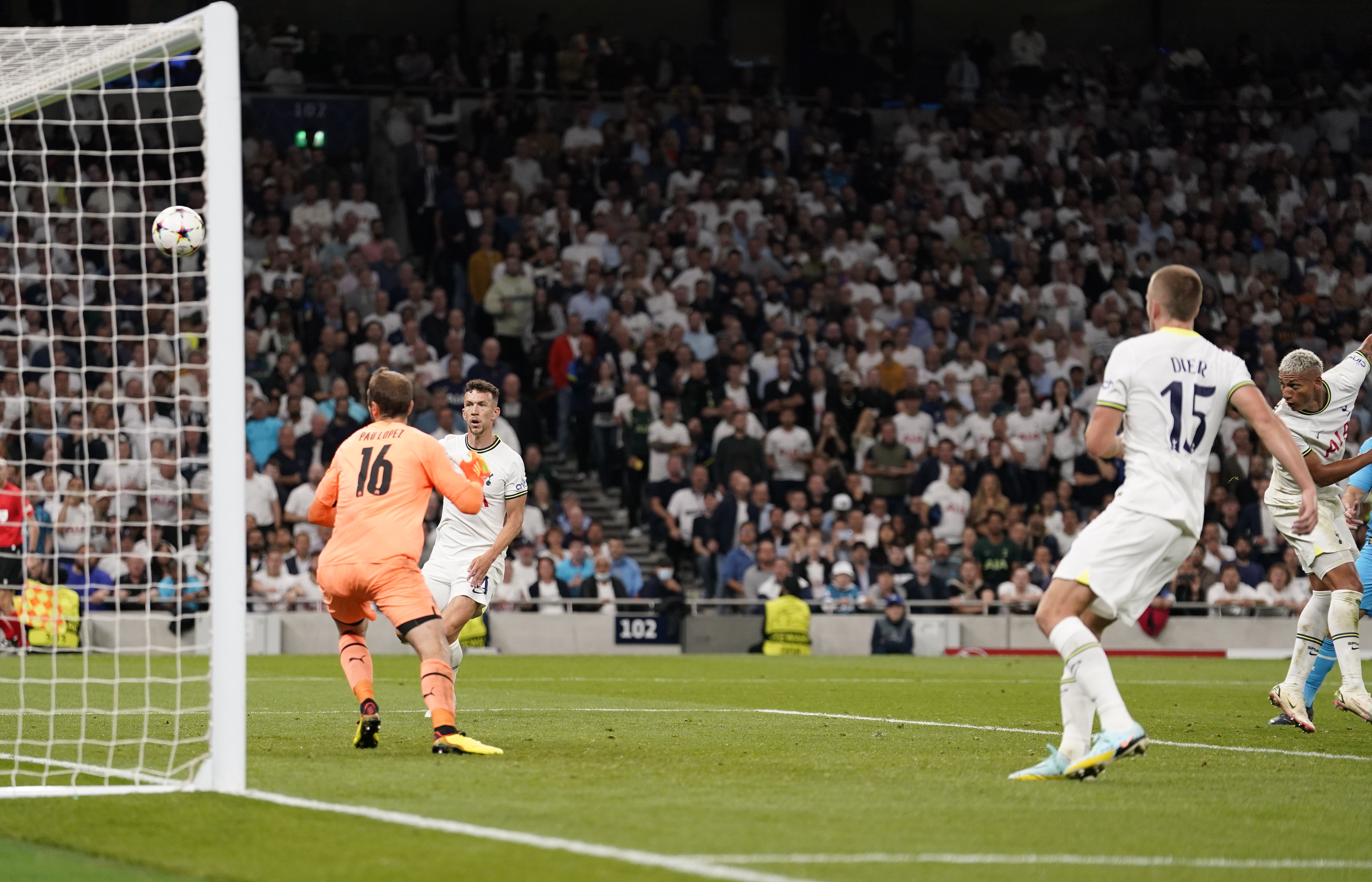 Richarlison struck twice in the second half, his first goals for Tottenham (Andrew Matthews/PA)