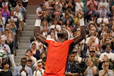 ‘This is wild’: Francis Tiafoe beats Andrey Rublev to reach US Open semi-finals